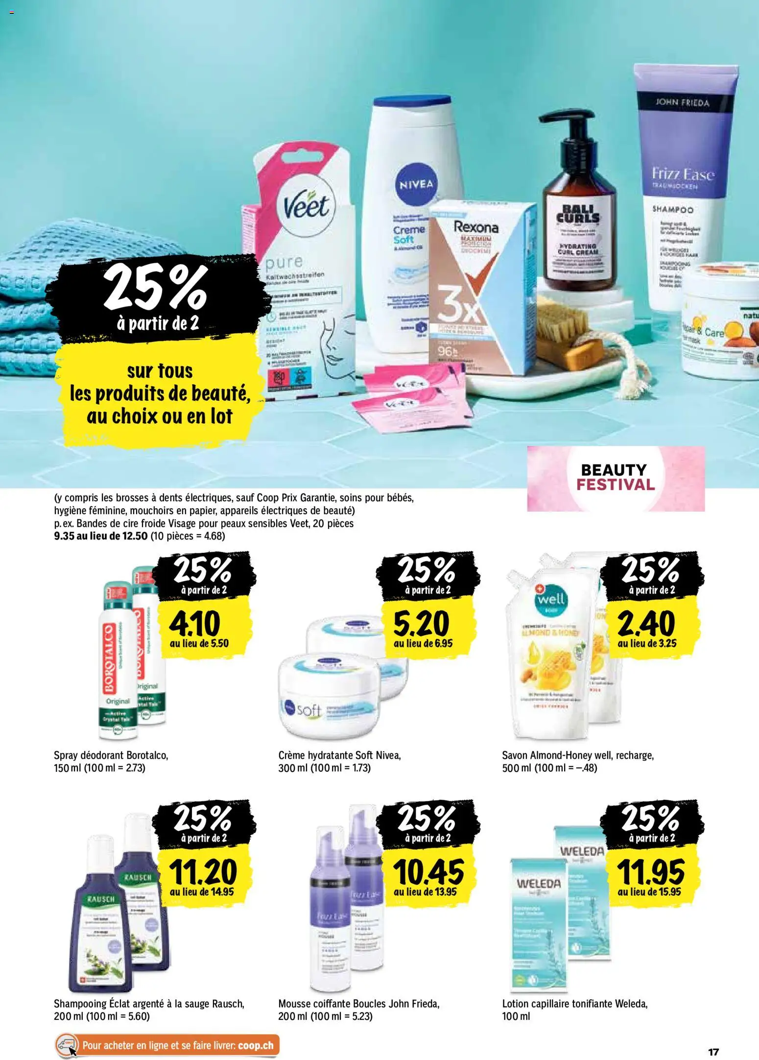 Coop aktionen FR – gültig ab 11.06.2026 | Seite: 17 | Produkte: Shampoo, Deodorant, Creme