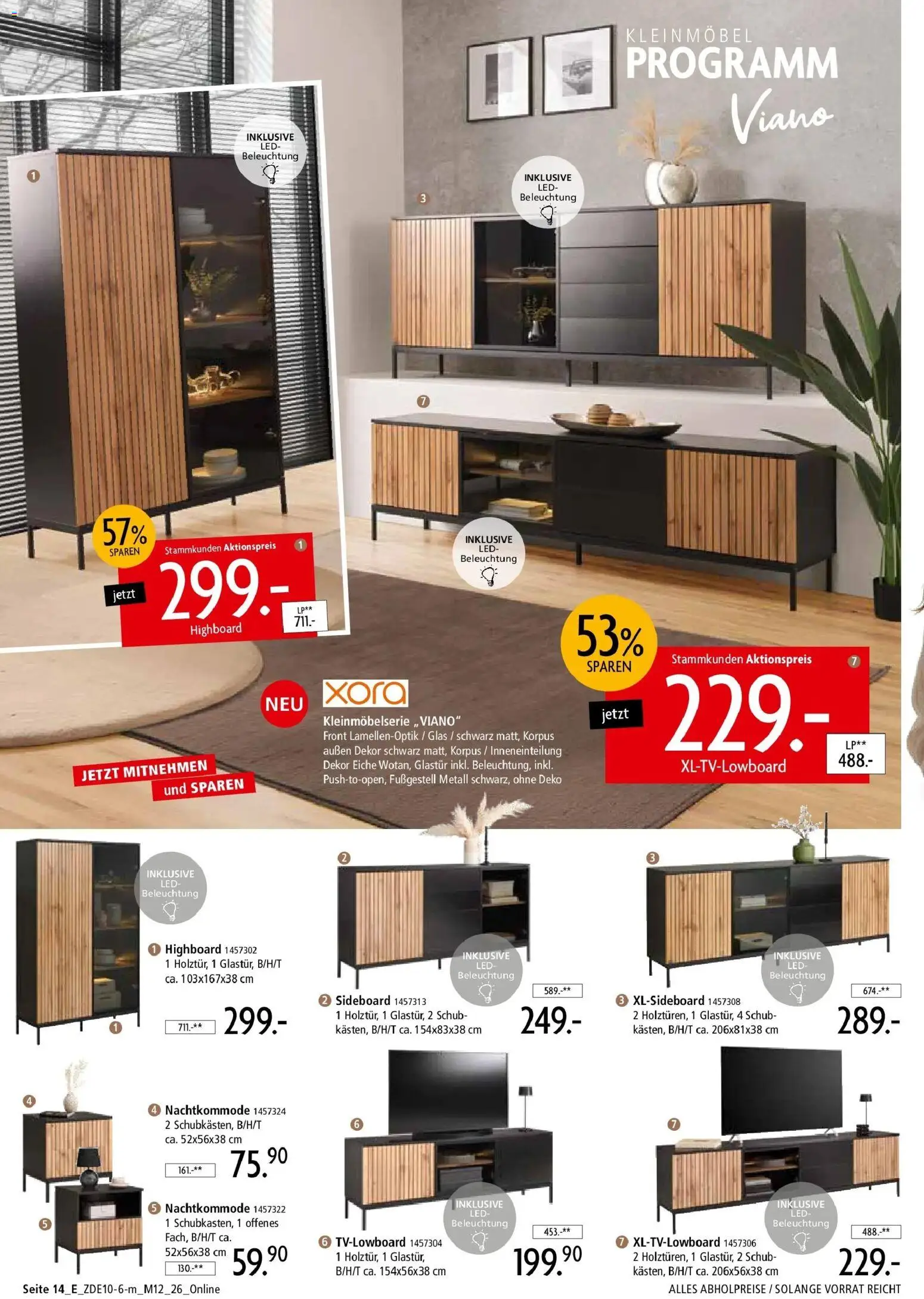 Zurbrüggen Mitnahme Möbel (ab 10.10.2026) zum Blättern | Seite: 18 | Produkte: Sideboard, HIghboard