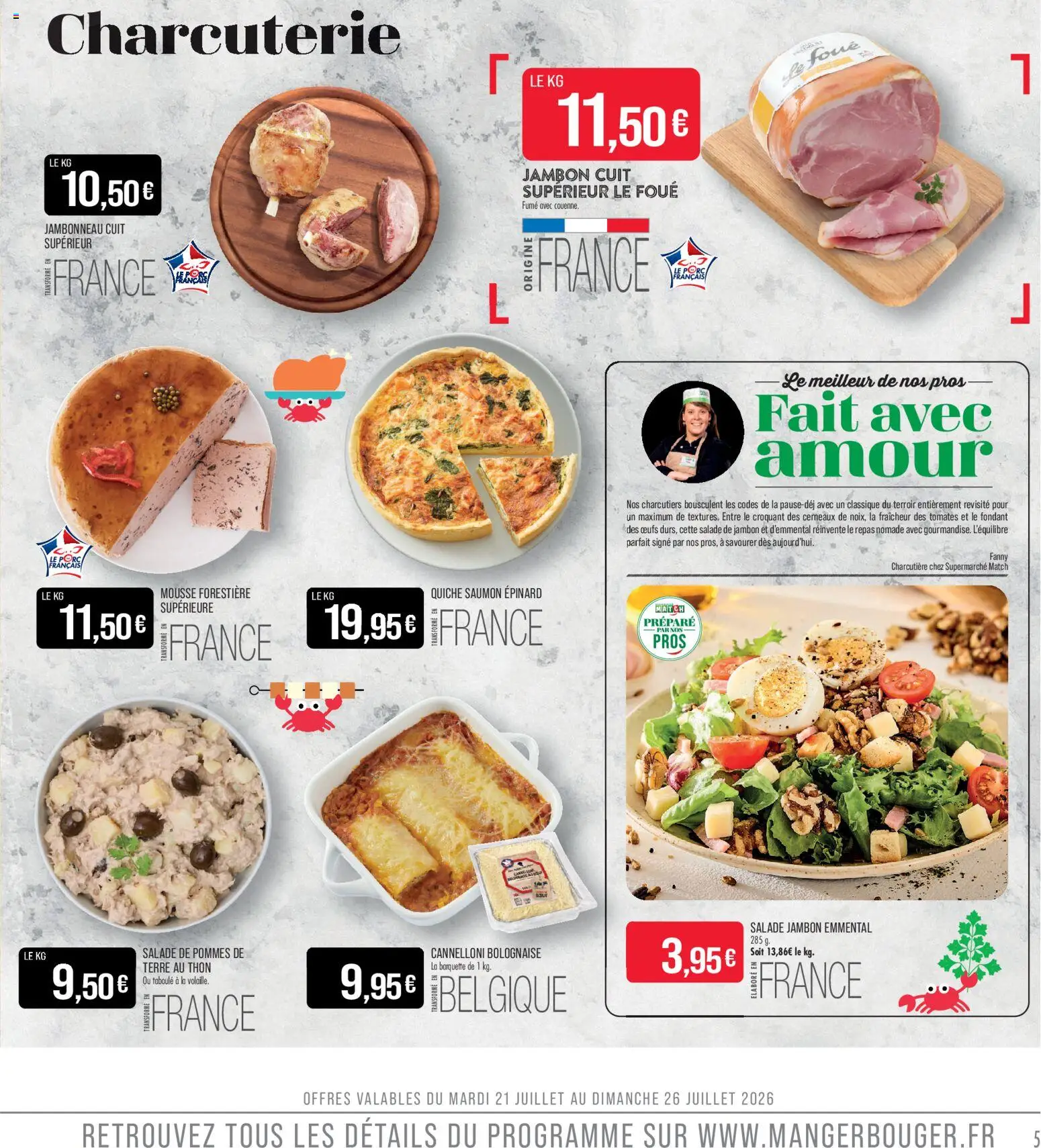 {H1} | Page: 5 | Produits: Emmental, Thon, Œufs, Jambon