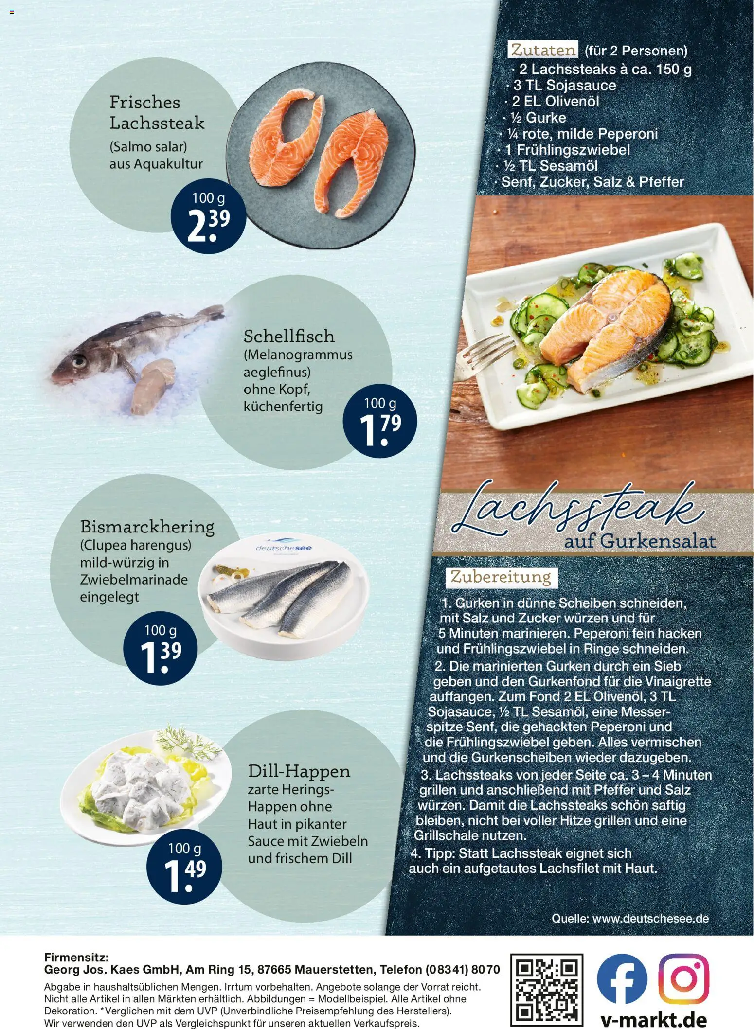 V-Markt Fischangebote München – gültig ab 15.05.2026 | Seite: 2 | Produkte: Frühlingszwiebel, Olivenol, Gurken, Telefon