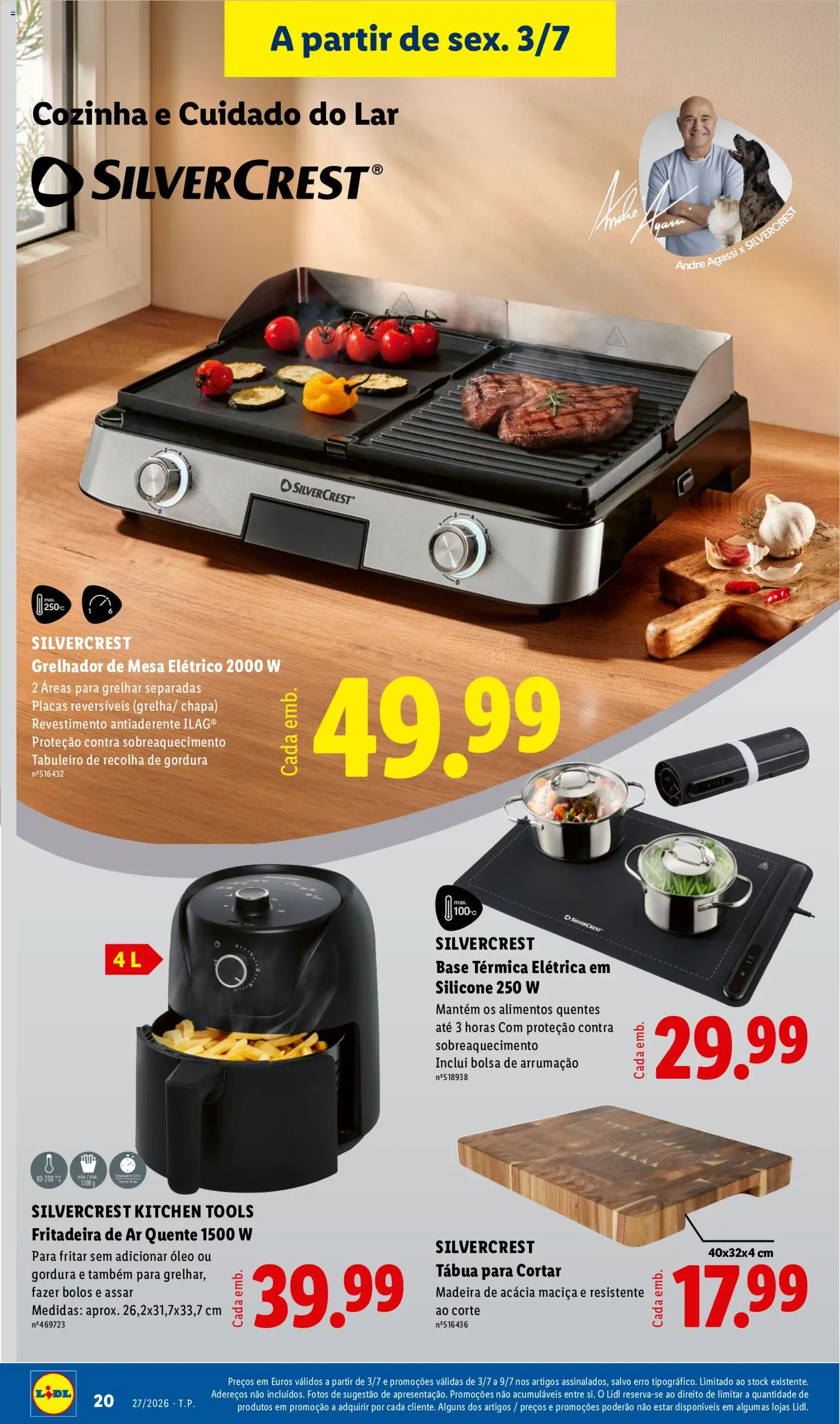 Lidl Novidades │ válido de 29/06/2026 | Página: 20 | Produtos: Tábua, Air fryer, Mesa, Óleo