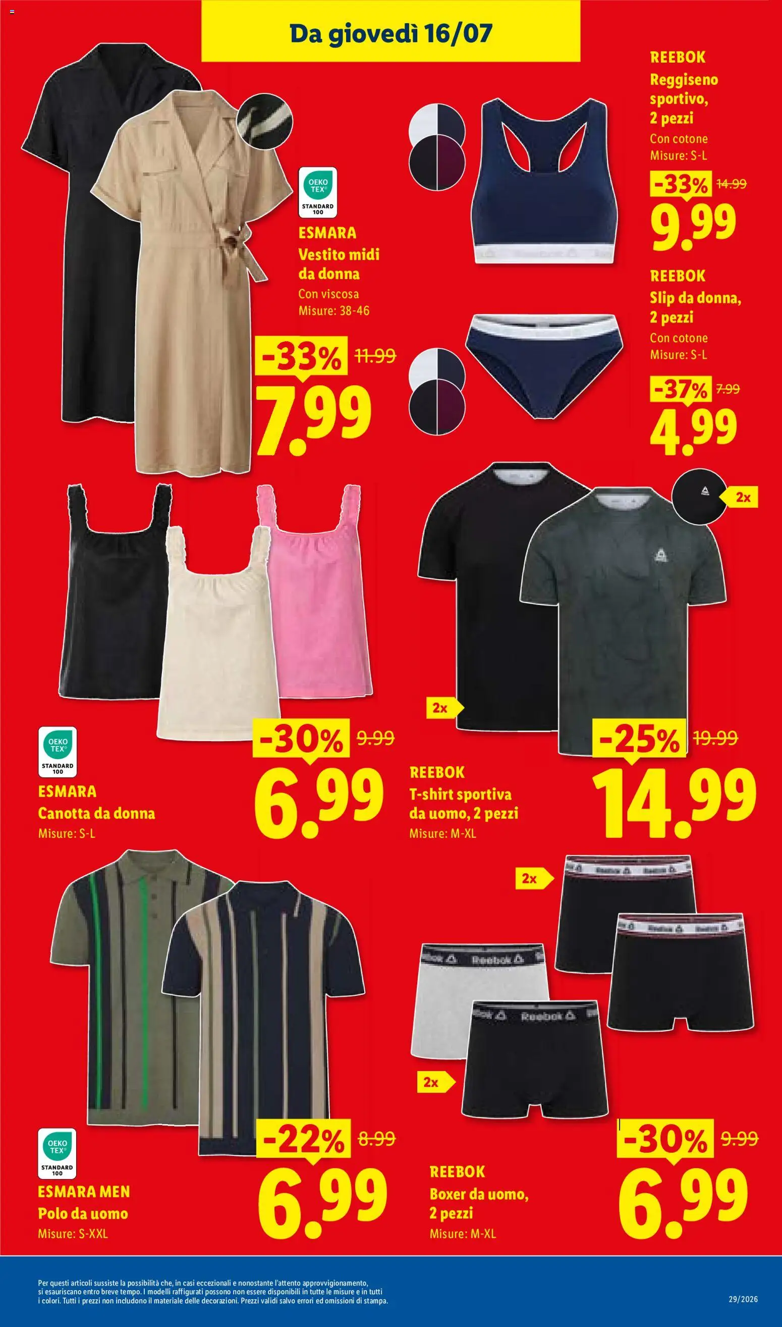 Volantino Lidl del 16/07/2026 | Pagina: 31 | Prodotti: Canotta, Reggiseno, Boxer, Polo