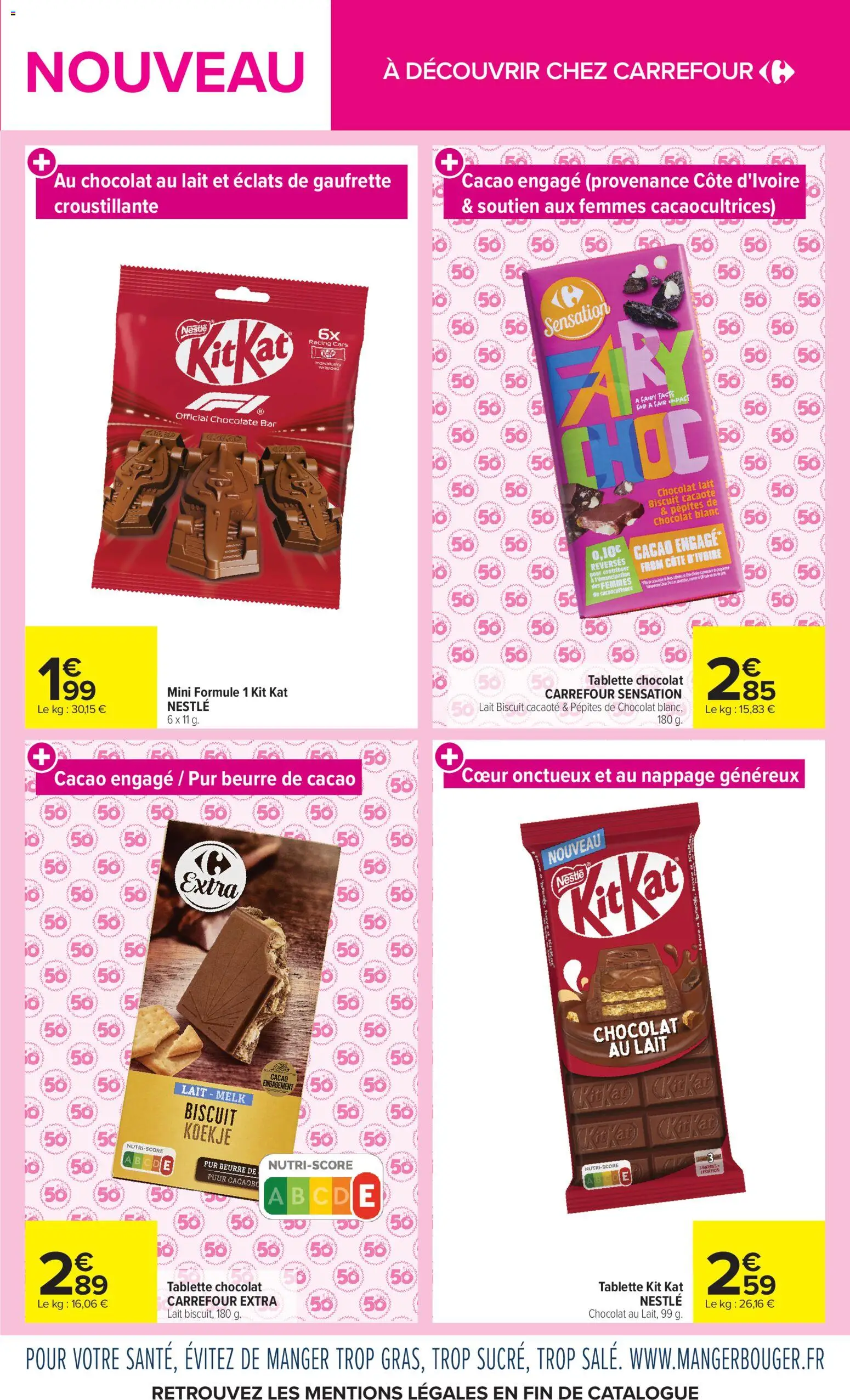 {H1} | Page: 11 | Produits: Tablette, Pépites de chocolat, Lait, Chocolat
