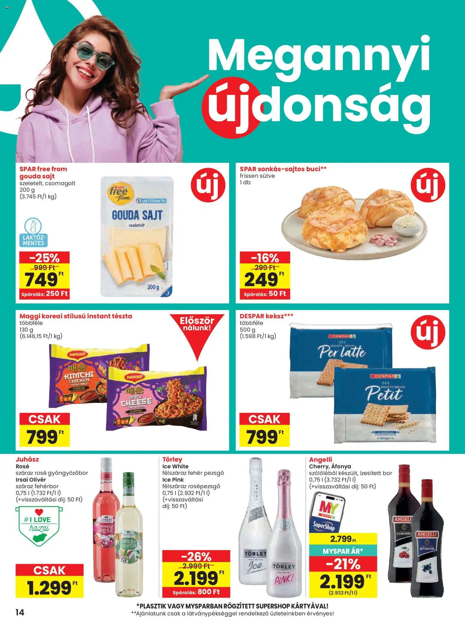 Spar akciós ujság - amely érvényes a következő dátumtól: 16.04.2026 | Oldal: 14 | Termékek: Maggi, Bor, Tészta, Keksz