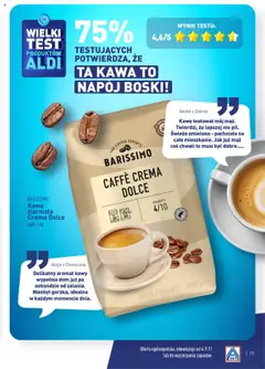 Pogląd oferty "BARISSIMO Kawa ziarnista Crema Dolce, Kawa ziarnista Crema Dolce, Opak. 1 kg" - ważna od 04.11.2024 | Strona: 19 | Produkty: Kawa ziarnista, Kawa