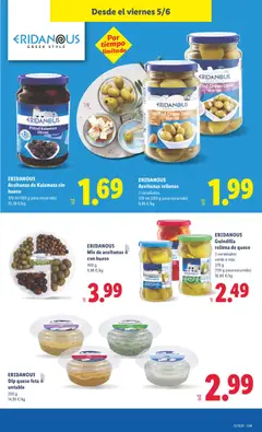 Vista previa ERIDANOUS Guindilla rellena de queso, 3 variedades: verde o roja. 270 g (150 g peso escurrido) válido desde el 01.06.2026 | Página: 41