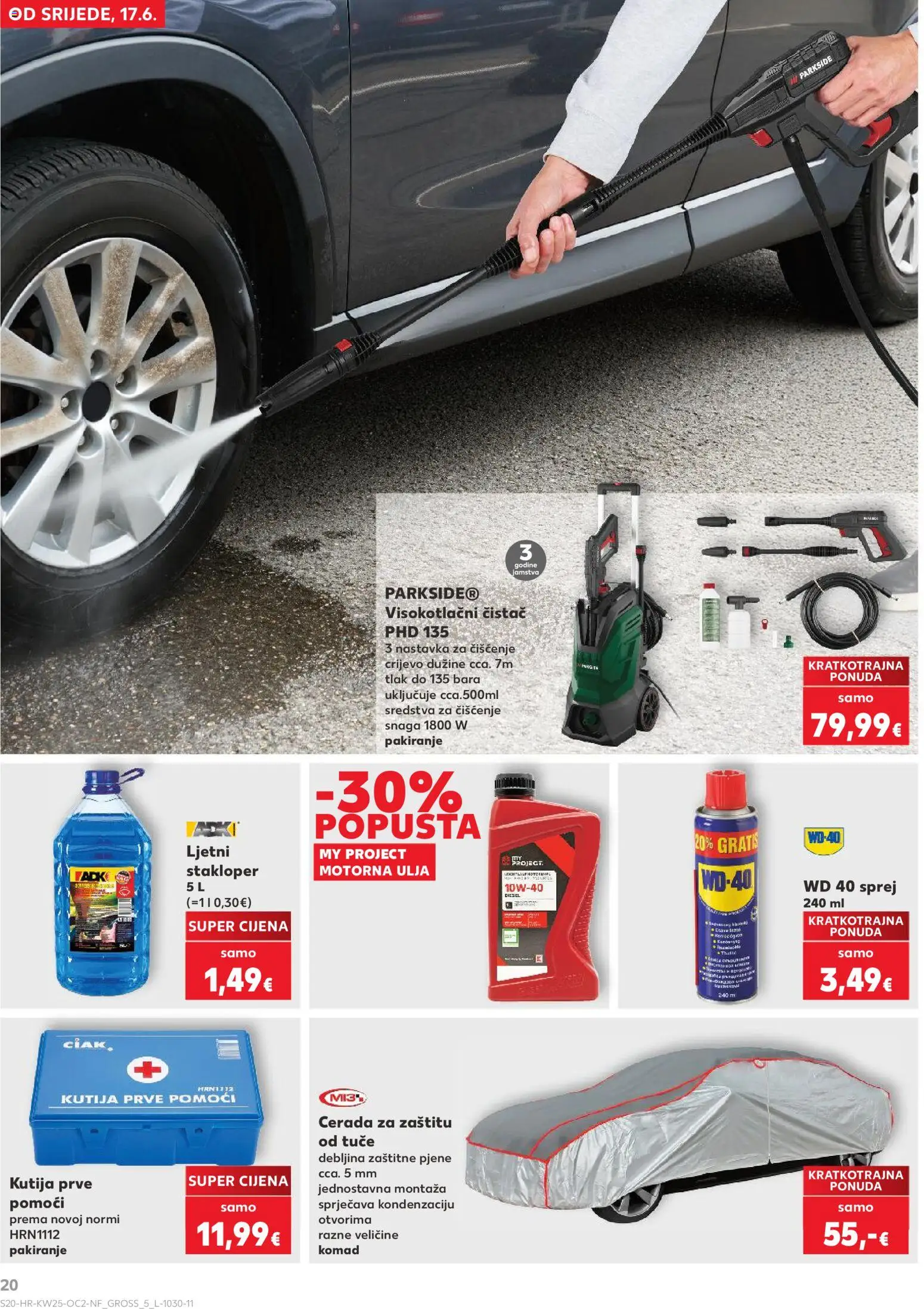 Kaufland katalog | vrijedi od 17.06.2026 | Stranica: 20 | Proizvodi: Kutija, Sredstva za čiščenje, Parkside, Visokotlačni čistač