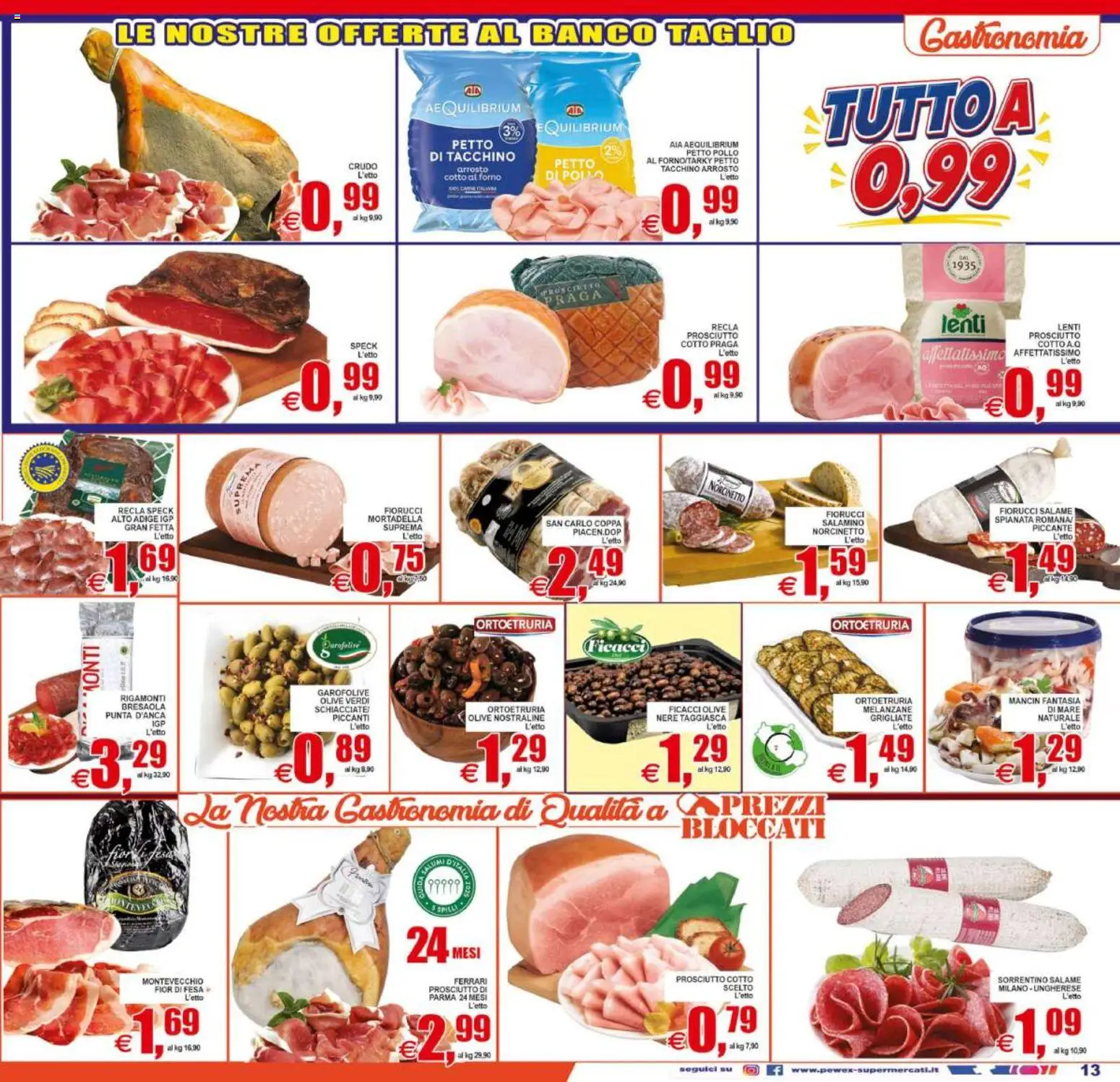 Volantino Pewex del 31/07/2026 | Pagina: 13 | Prodotti: Tacchino, Taglio, Prosciutto, Mortadella