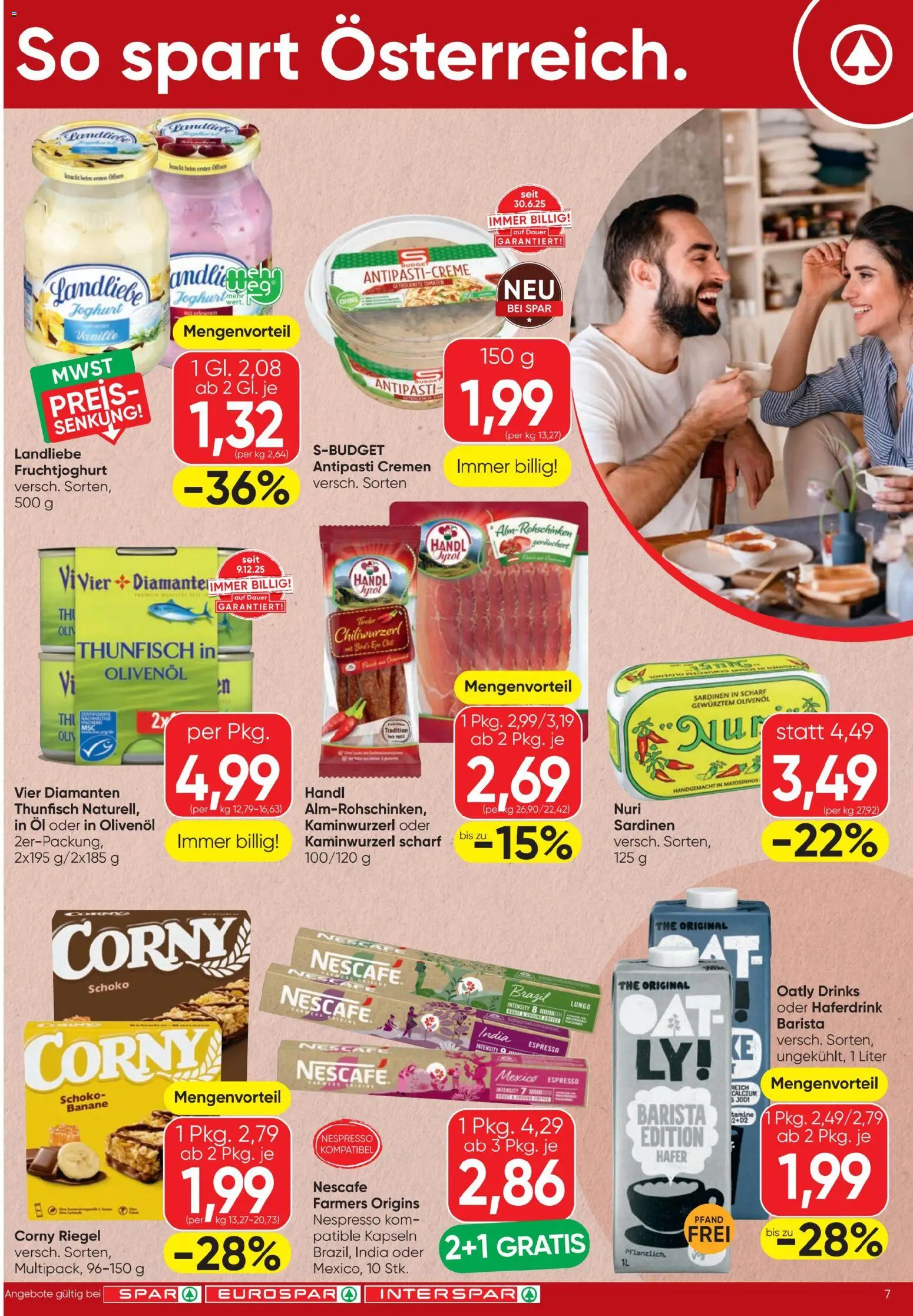 Spar - Flugblatt gültig ab 23.07.2026 | Seite: 7 | Produkte: Joghurt, Öl, Tomaten