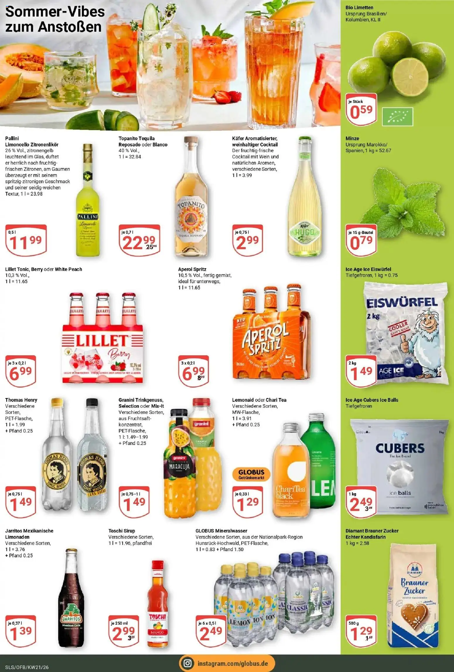 Globus Prospekt Saarlouis – gültig ab 17.05.2026 | Seite: 17 | Produkte: Tequila, Zucker, Limoncello, Wein