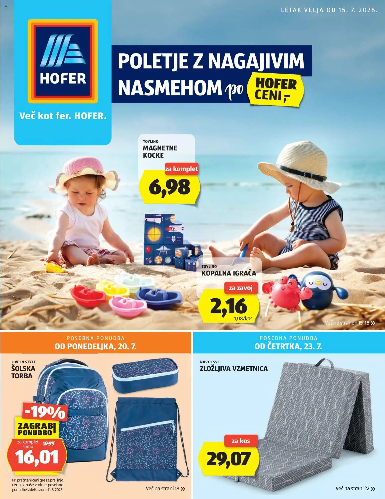 Hofer SI katalog | vrijedi od 15.07.2026 | Stranica: 1 | Proizvodi: Zavoj, Torba