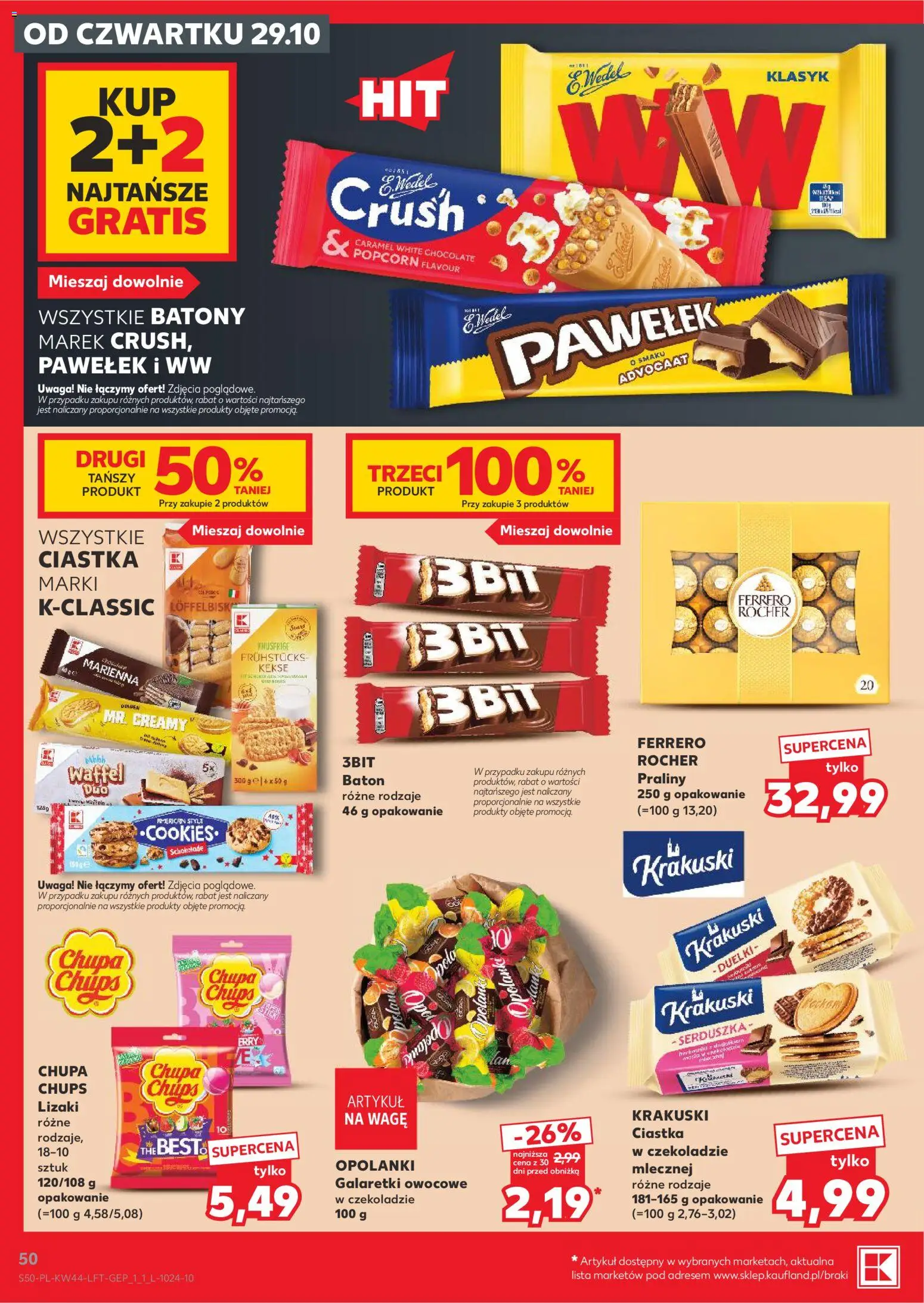 Kaufland gazetka od 29.10.2026 | Strona: 50 | Produkty: Galaretki, Baton, Popcorn, Ciastka