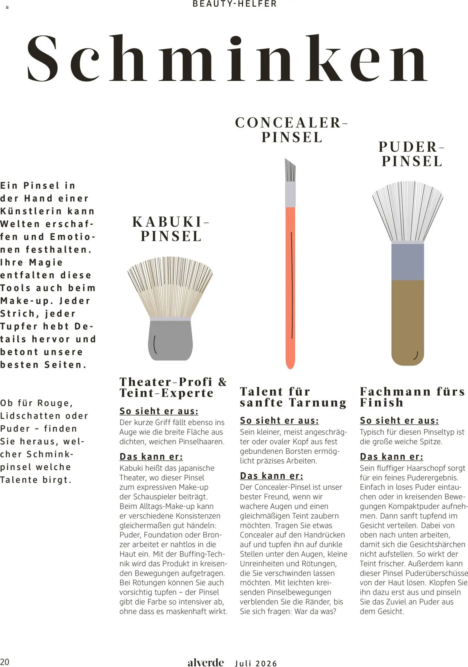 dm drogerie Prospekt – gültig ab 01.07.2026 | Seite: 20 | Produkte: Pinsel, Lidschatten, Concealerpinsel, Foundation