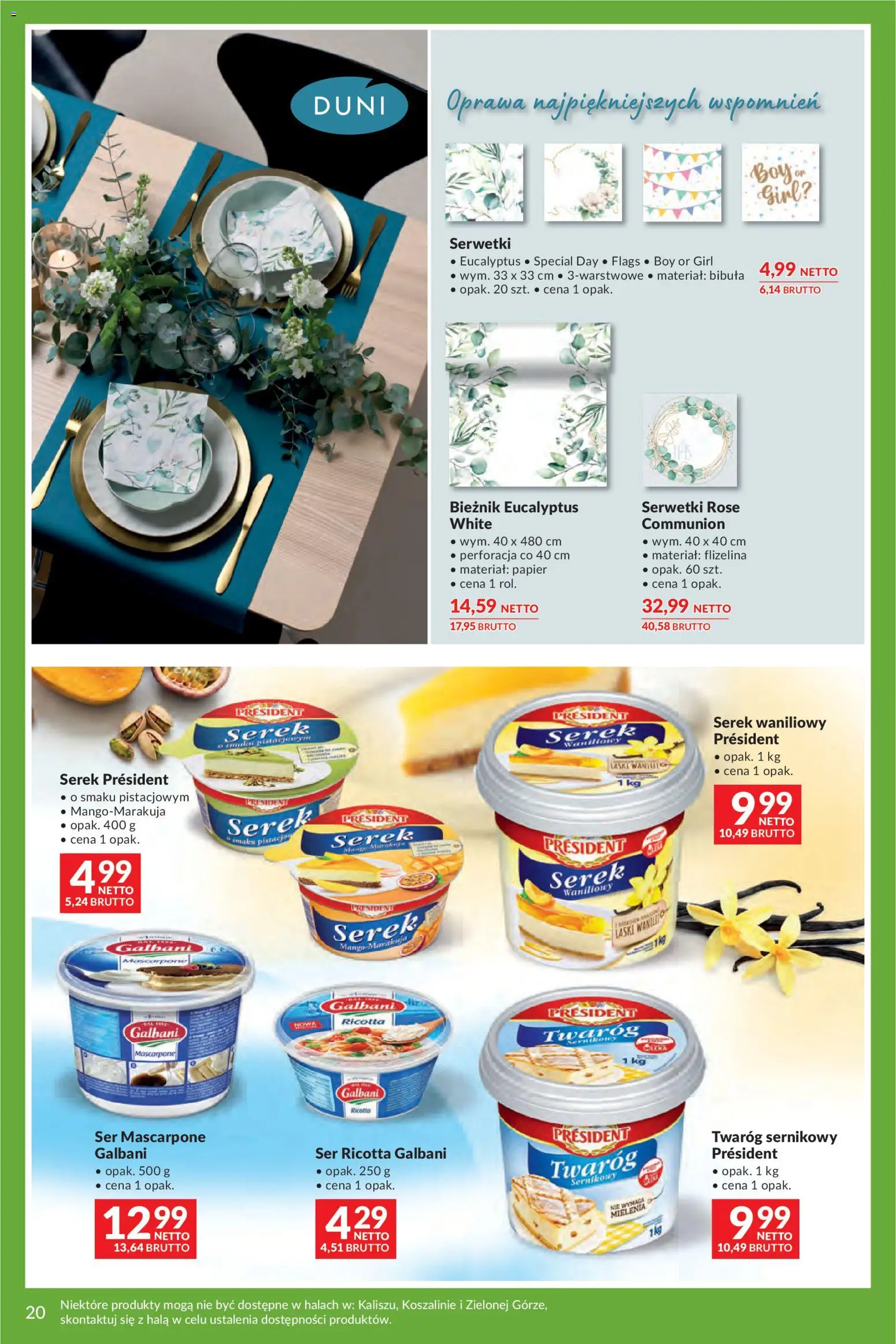 Makro gazetka - Uroczystości od 12.05.2026 | Strona: 20 | Produkty: Mascarpone, Twaróg, Ricotta, Ser ricotta