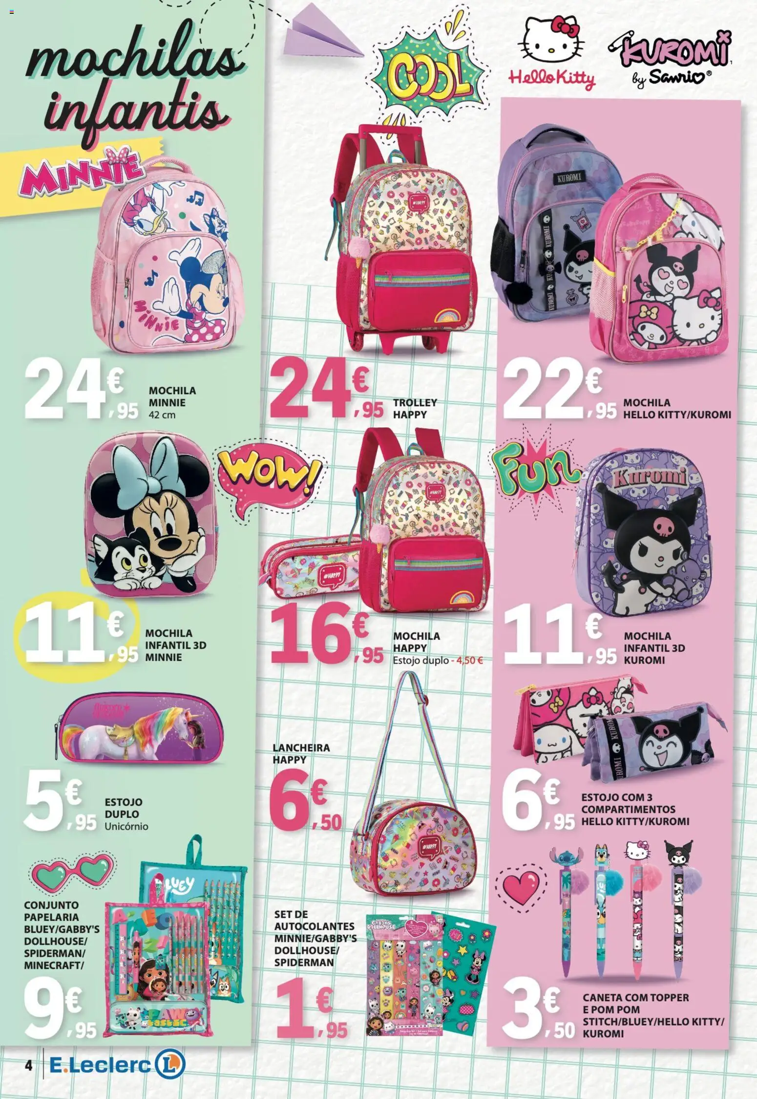 E.Leclerc - Folheto Regresso Às Aulas 1 │ válido de 04/08/2026 | Página: 4 | Produtos: Mochila, Mochilas