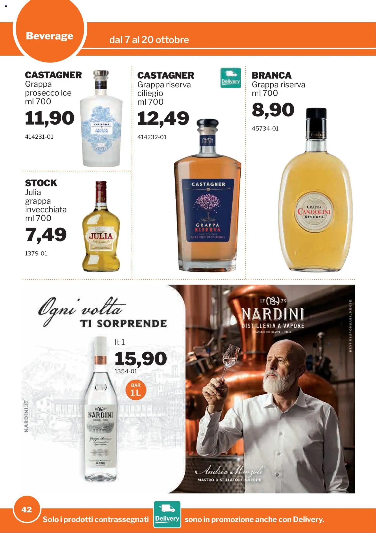 Volantino Sogegross del 07/10/2026 | Pagina: 42 | Prodotti: Prosecco, Grappa