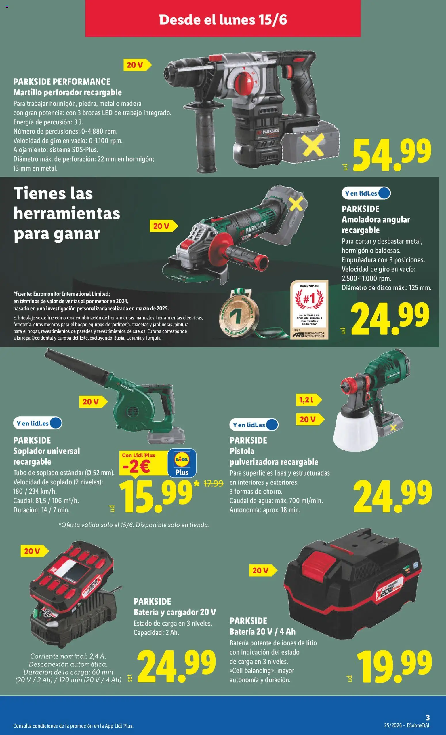 Lidl folleto de bazar │ válido desde el 15.06.2026 | Página: 9 | Productos: Disco, Batería
