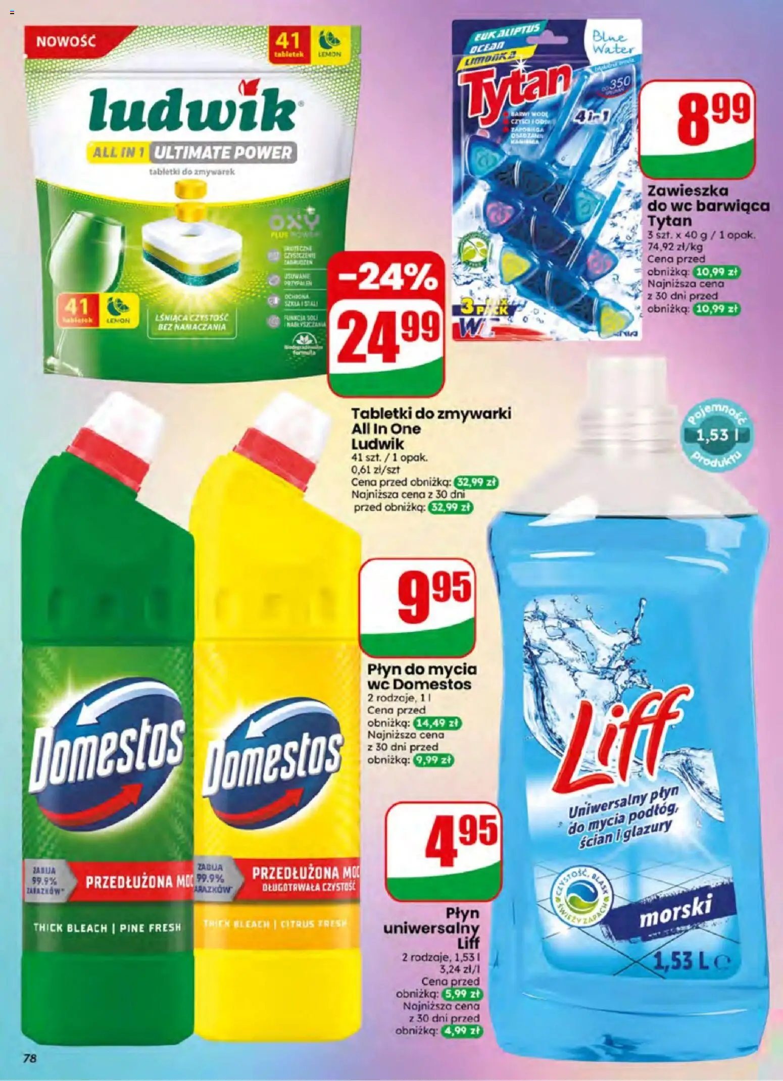 Dino gazetka od 24.06.2026 | Strona: 78 | Produkty: Domestos, Tabletki do zmywarki