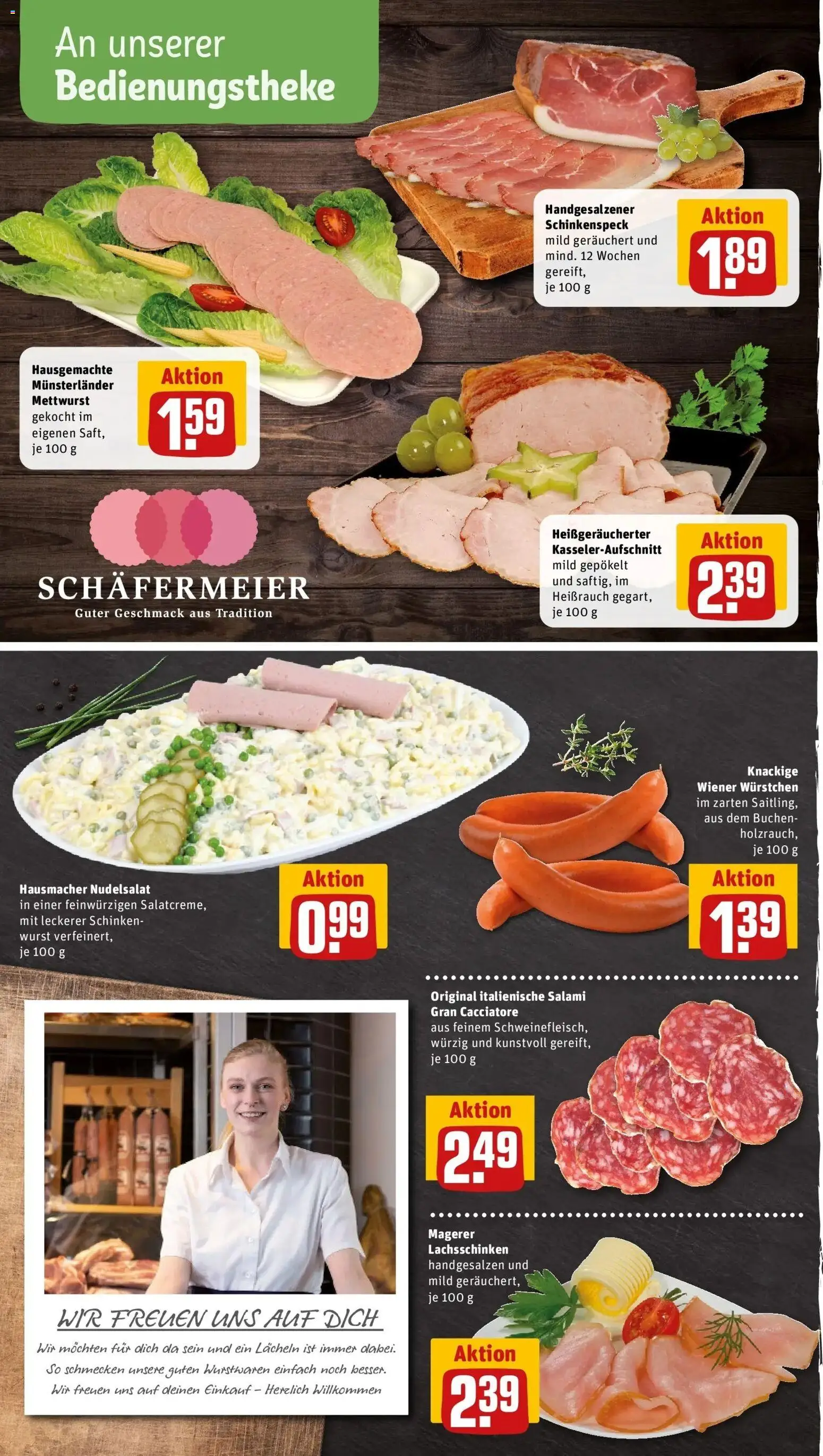 Rewe Prospekt Lippstadt / Bad Waldliesborn – gültig ab 08.06.2026 | Seite: 8 | Produkte: Wiener wurstchen, Wurst, Salami, Schinken
