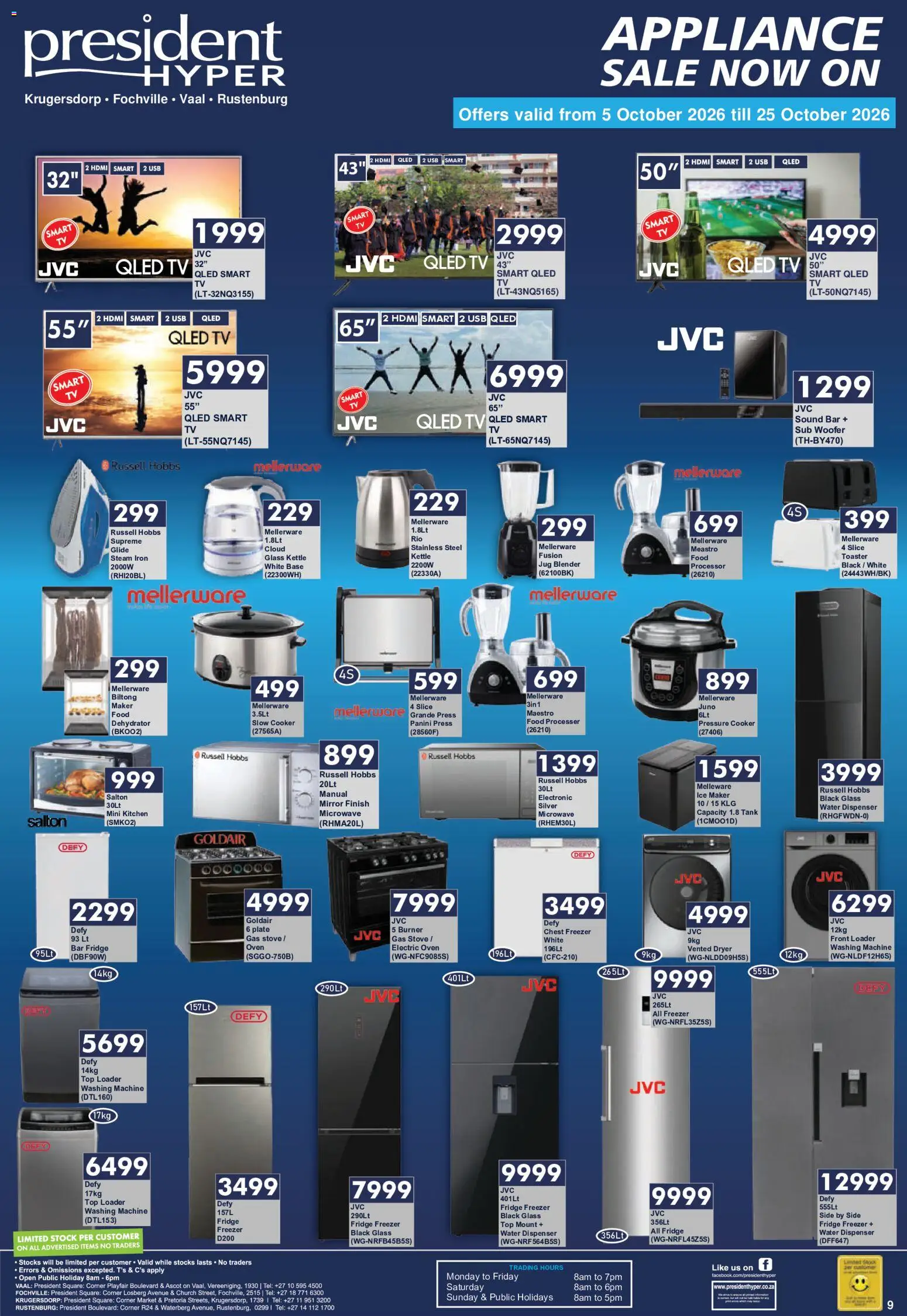 New President Hyper catalogue – valid from 05/10/2026 | Page: 9 | Products: Oven, Mirror, Chest freezer, Water