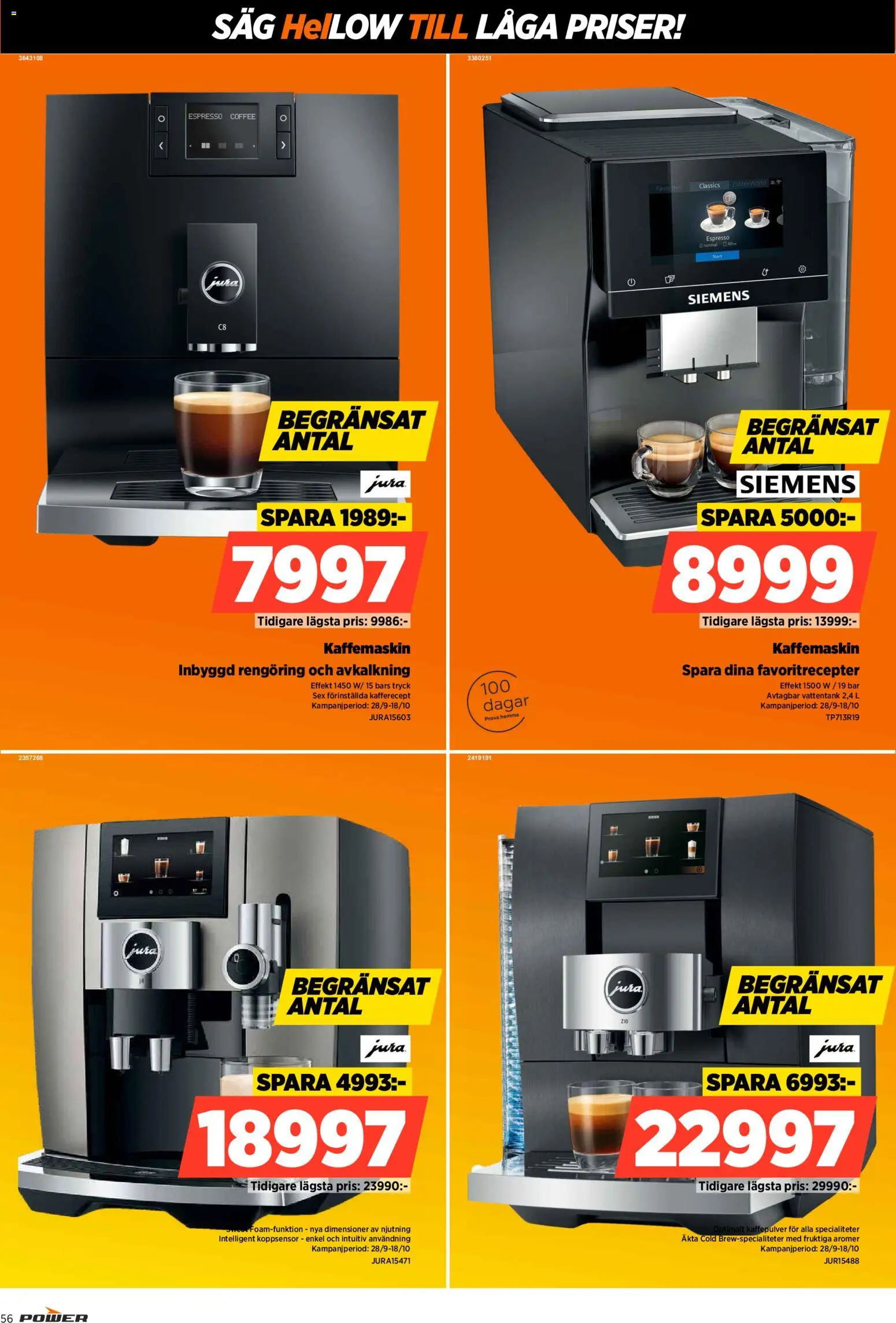 Power reklamblad aktuell från 28/09/2026 | Sida: 56 | Produkter: Såg, Kaffemaskin
