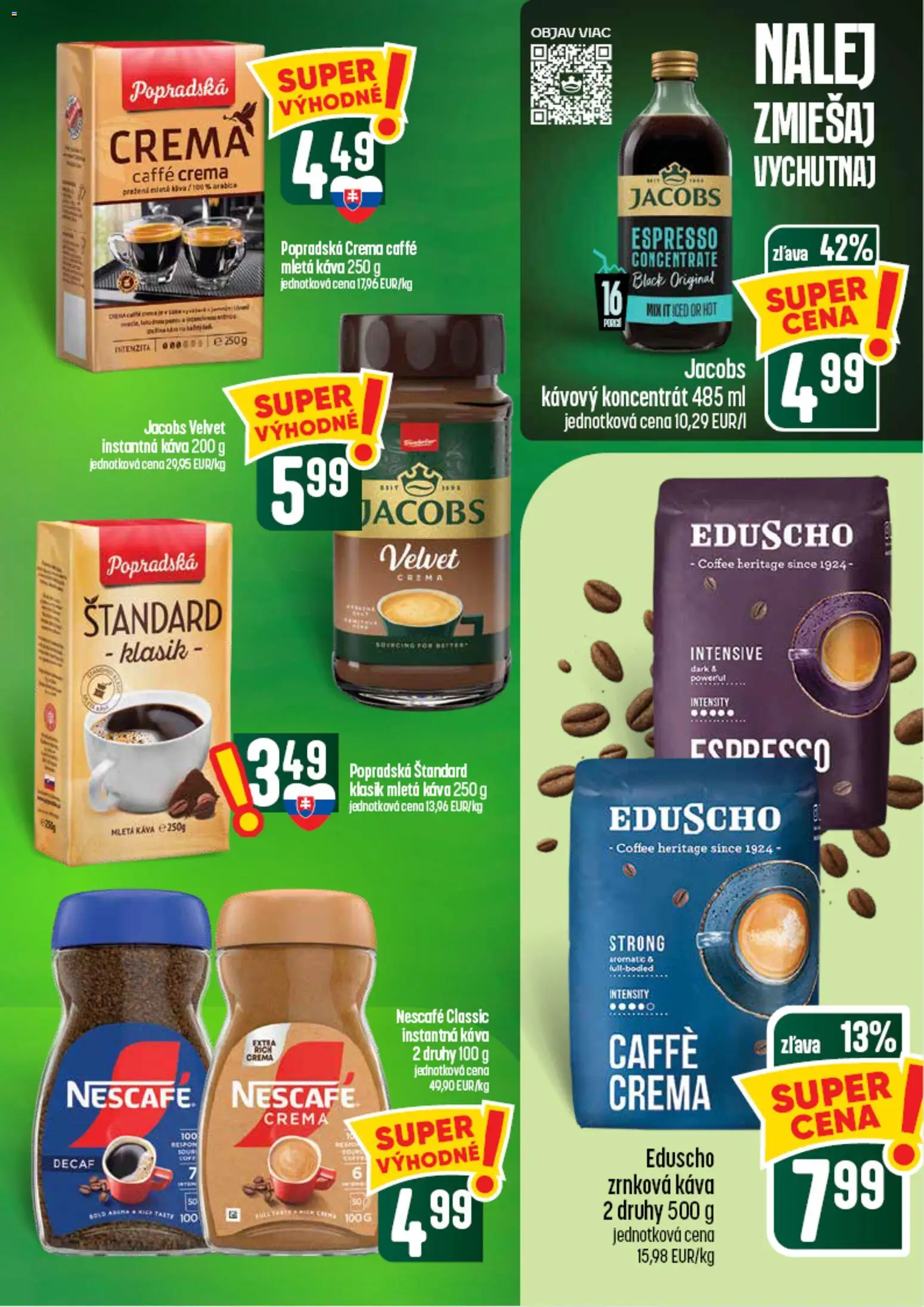 Nové COOP Jednota akcie – leták je platný od 03.09.2026 | Strana: 45 | Produkty: Jacobs Velvet, Káva, Mletá káva, Zrnková káva