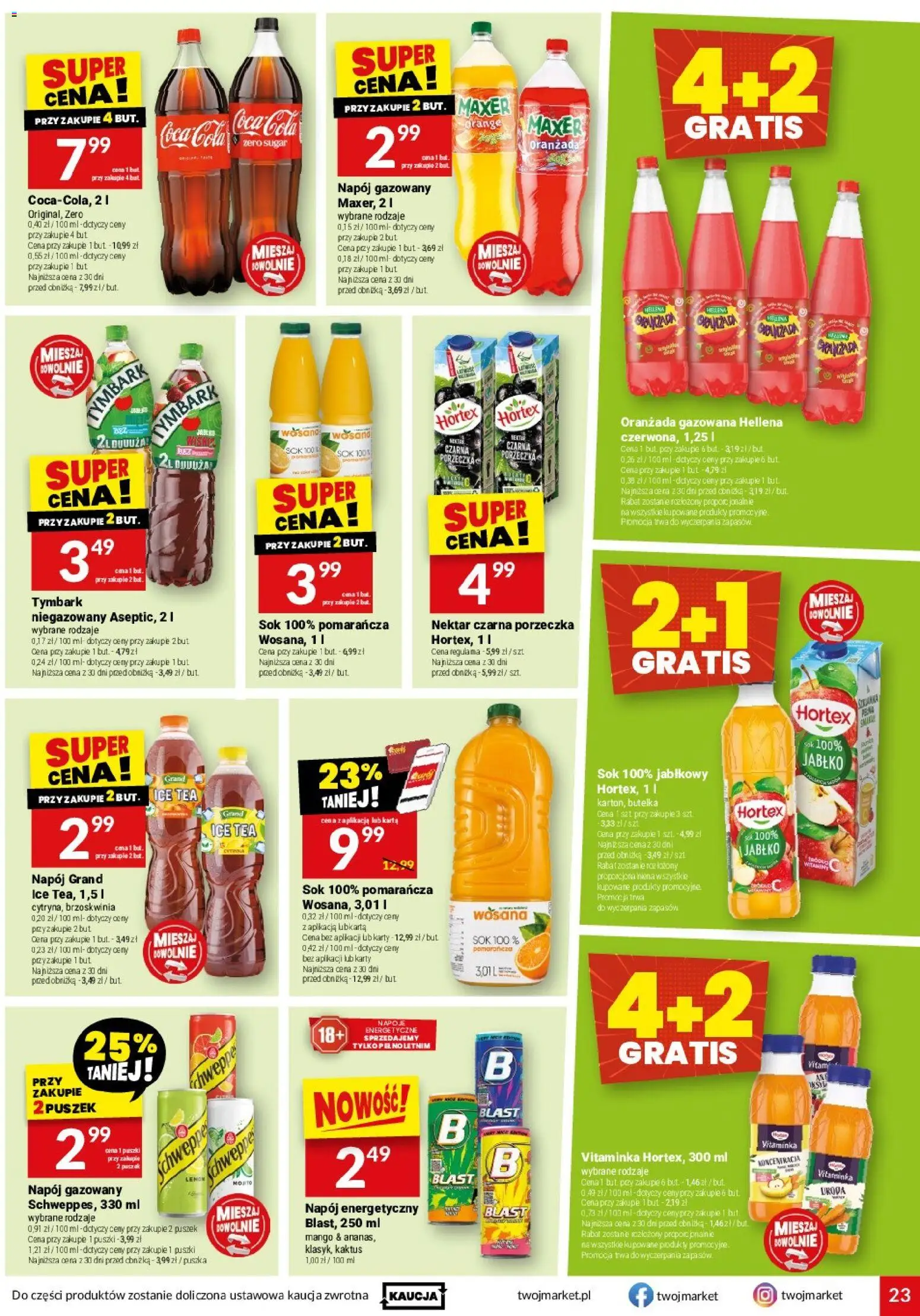 Twój Market gazetka od 16.09.2026 | Strona: 23 | Produkty: Mango, Karta, Oranżada, Tymbark