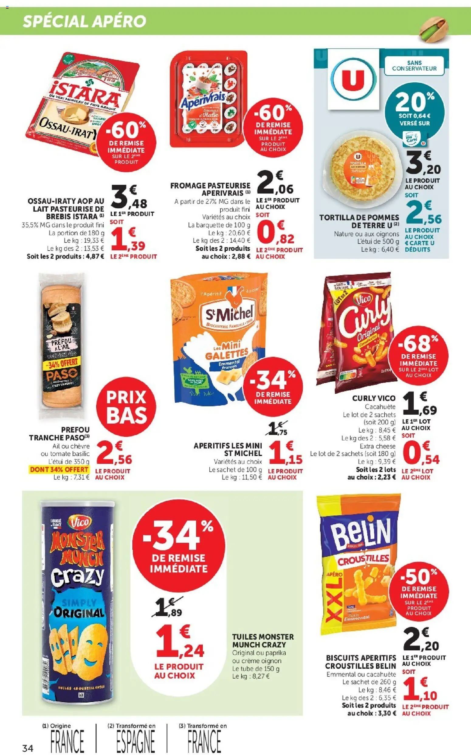 {H1} | Page: 34 | Produits: Tortilla, Paprika, Emmental, Pommes