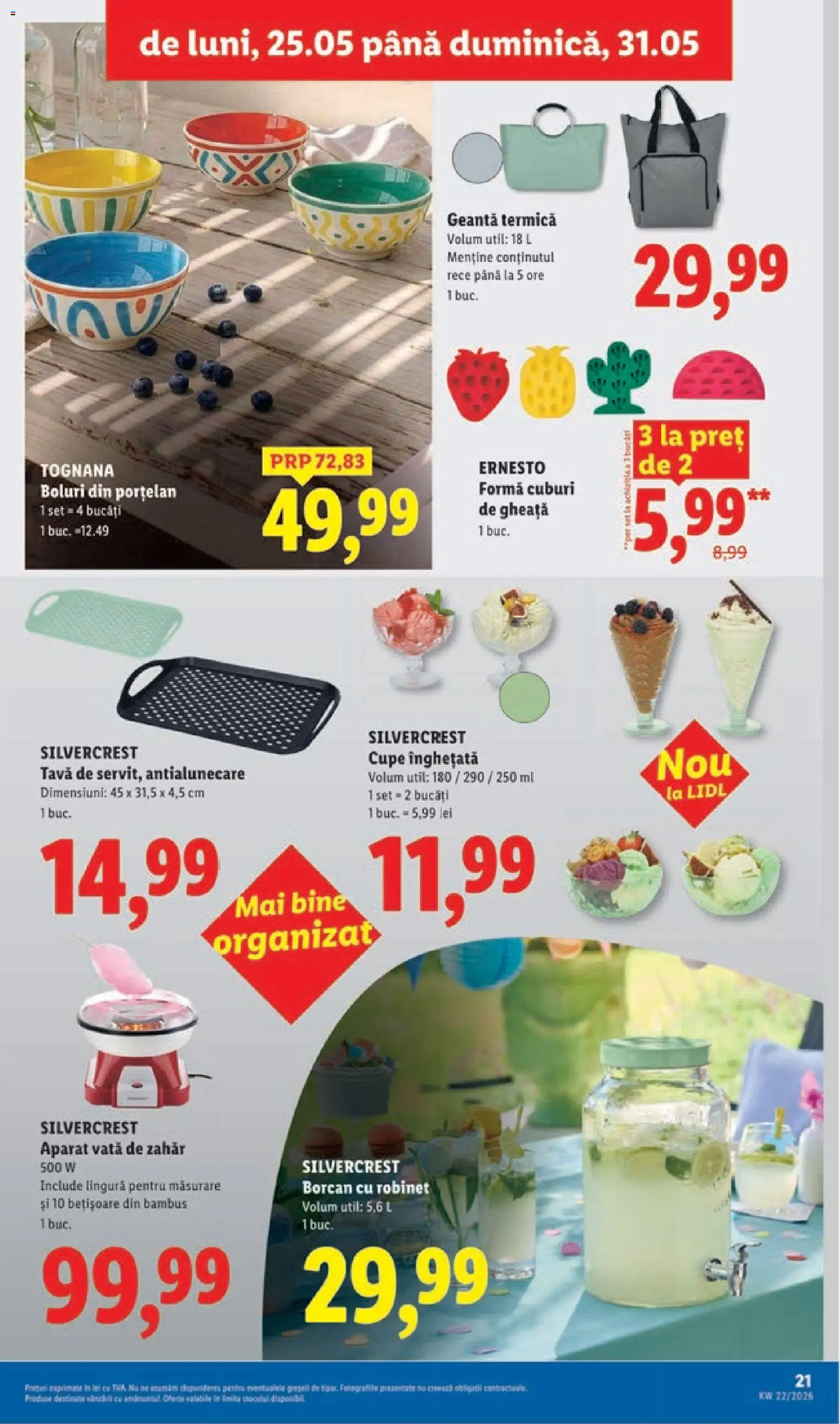 Noul catalog Lidl – valabil de la 25.05.2026 | Pagină: 21 | Produse: Geantă, Borcan, Înghețată, Zahăr