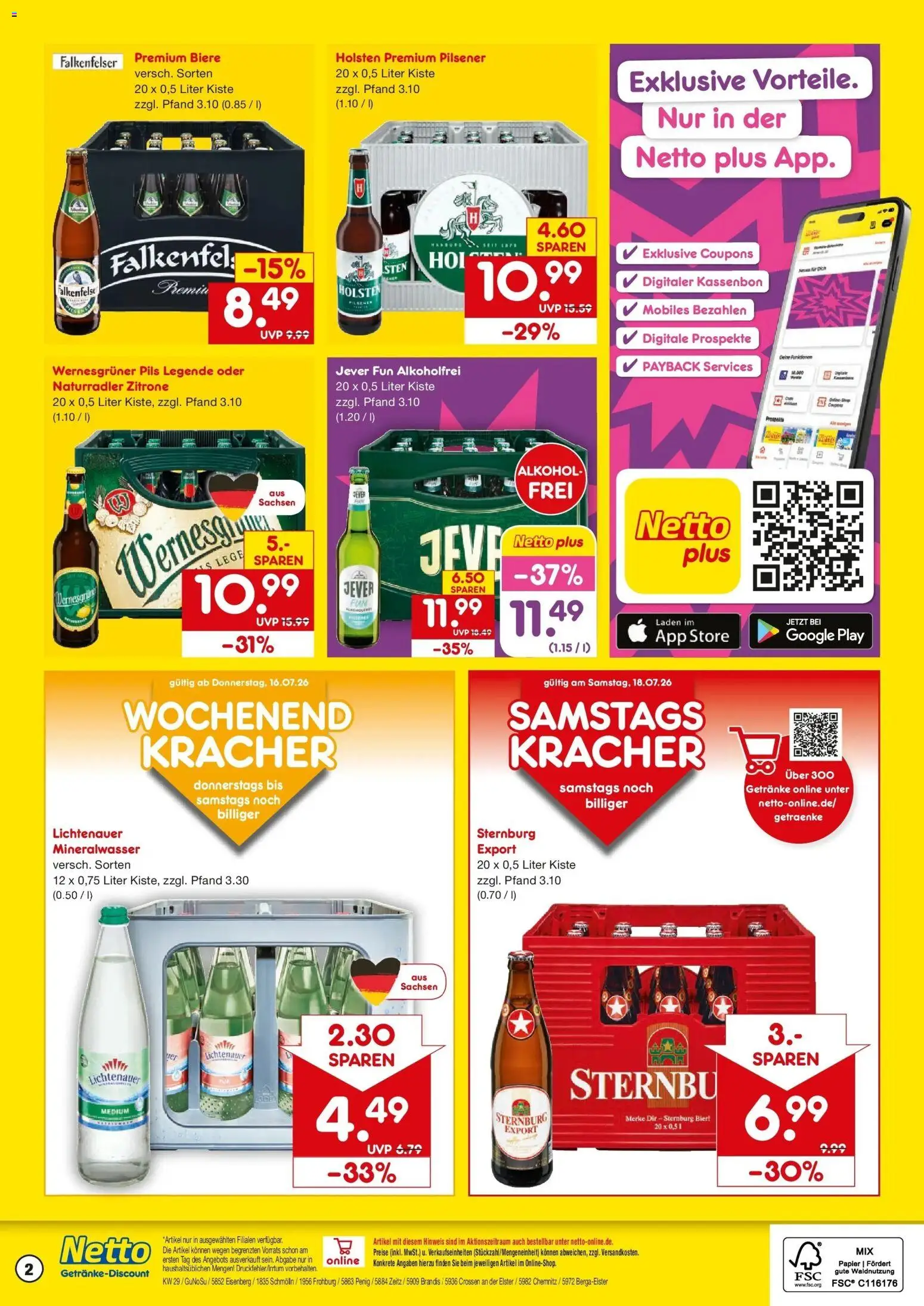 Netto Marken-Discount Prospekt Schmölln – gültig ab 13.07.2026 | Seite: 2 | Produkte: Bier, Pils, Mineralwasser, Jever