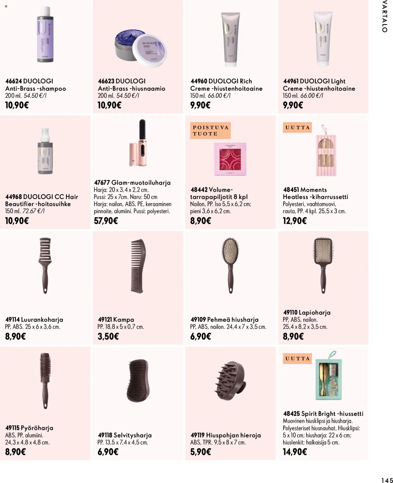 Oriflame tarjoukset – voimassa 18/11/2026 alkaen | Sivu: 145 | Tuotteet: Harja, Hiustenhoitoaine, Hiusharja, Hiuslenkit