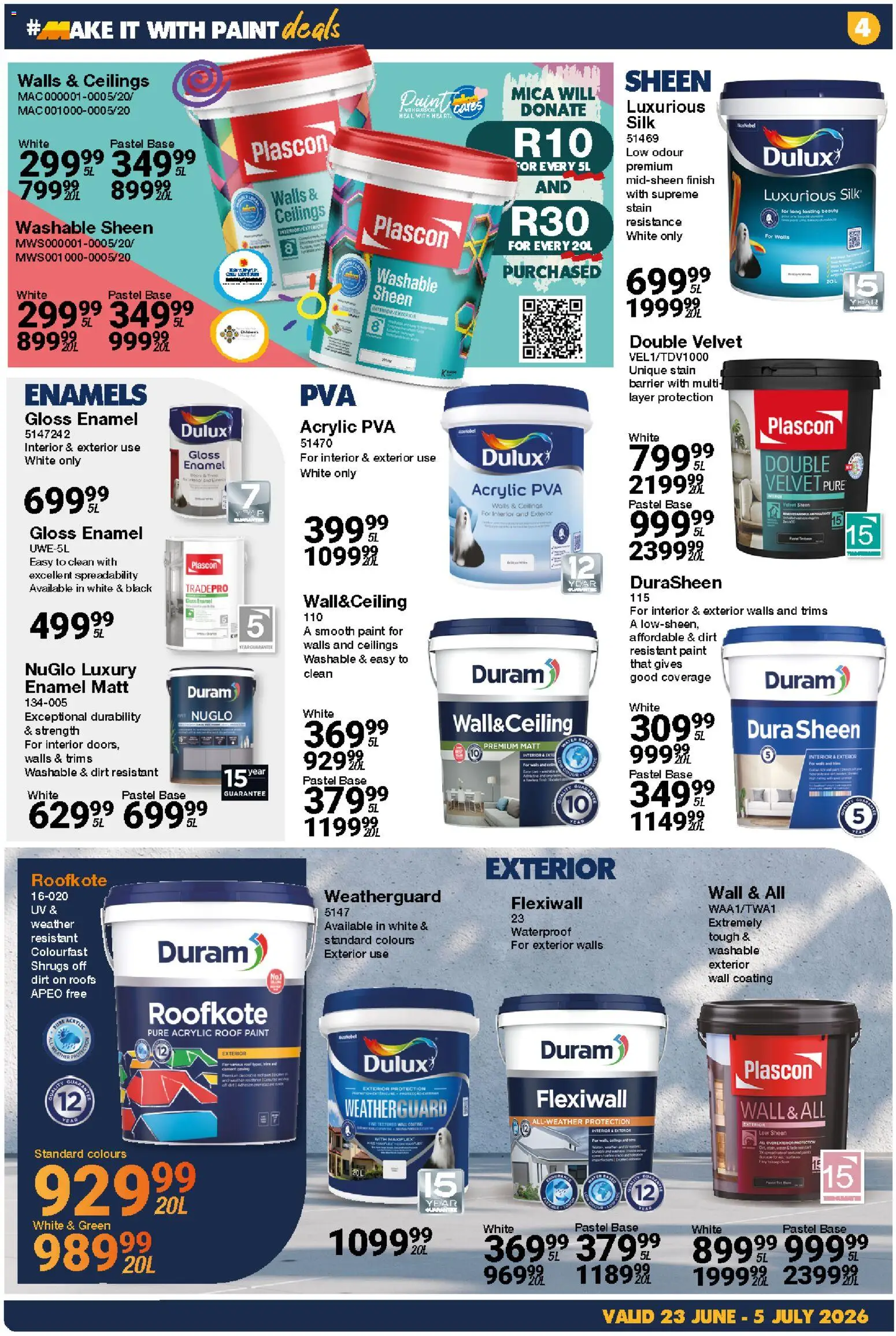 New MICA catalogue – valid from 23/06/2026 | Page: 4 | Products: Gloss, Paint, Enamel