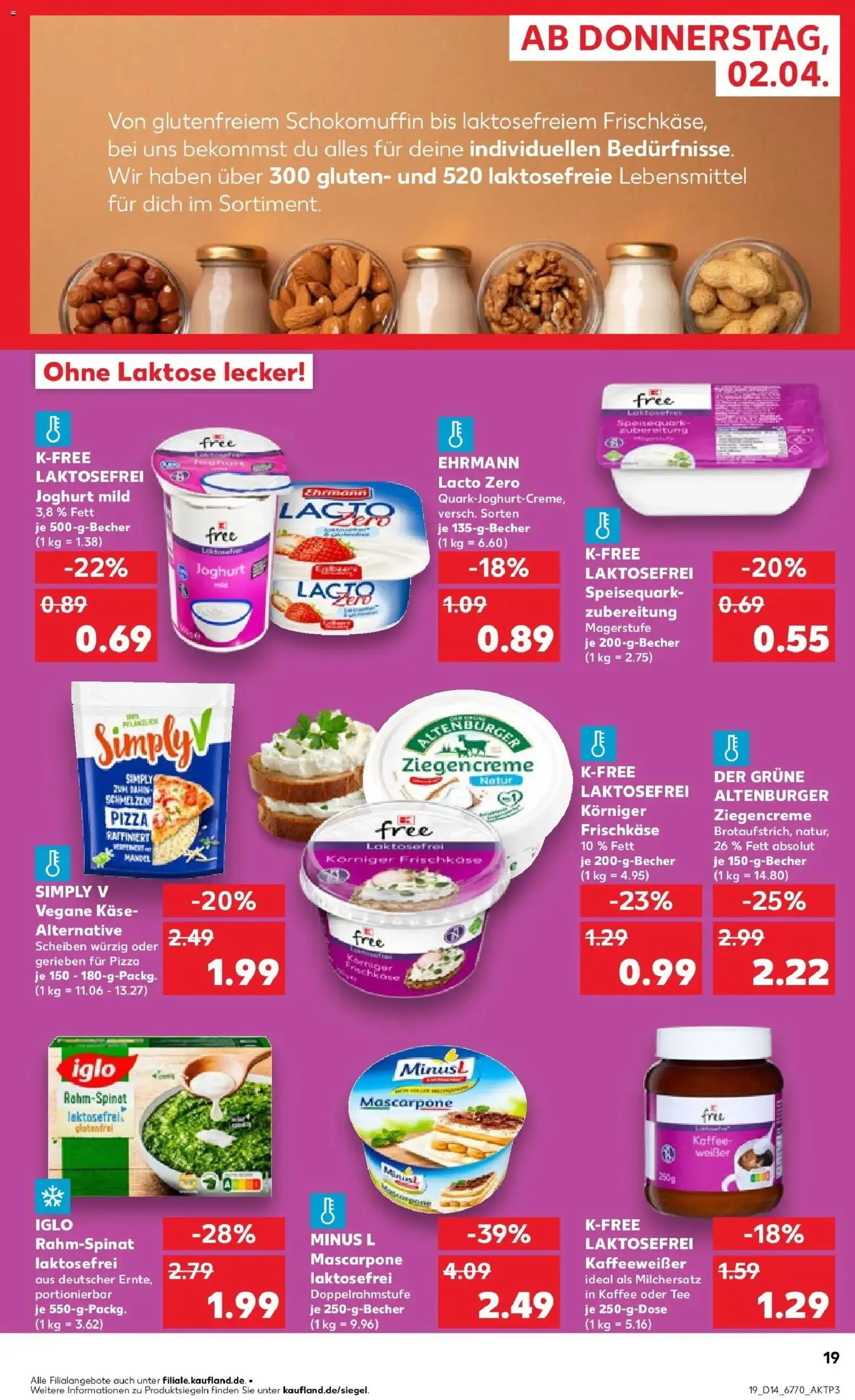 Kaufland Prospekt Bergkamen	 – gültig ab 02.04.2026 | Seite: 19 | Produkte: Quark, Iglo, Tee, Speisequark