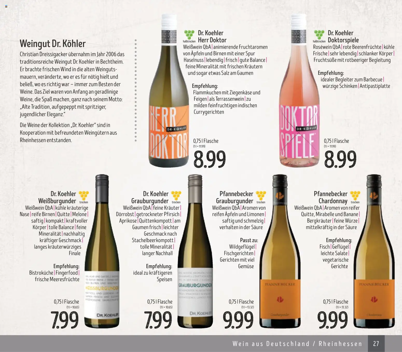 Edeka Struve Wein– und Spirituosen – gültig ab 14.11.2025 | Seite: 27 | Produkte: Weißwein, Gemüse, Schinken, Wein
