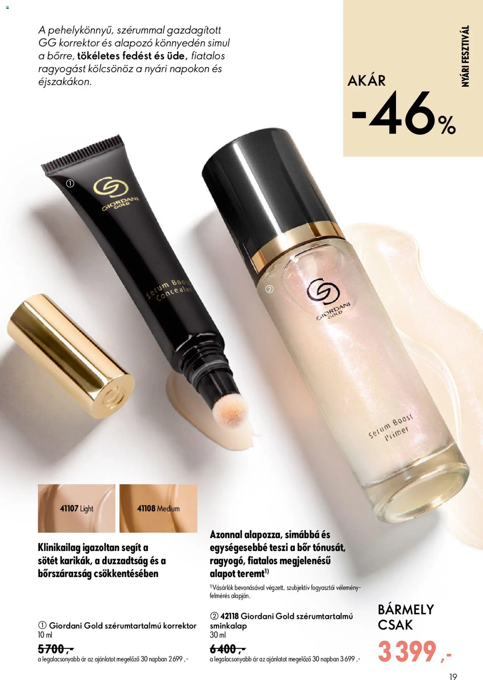 Oriflame akciós ujság - amely érvényes a következő dátumtól: 2026.07.08. | Oldal: 19 | Termékek: Korrektor, Alapozó, Bor