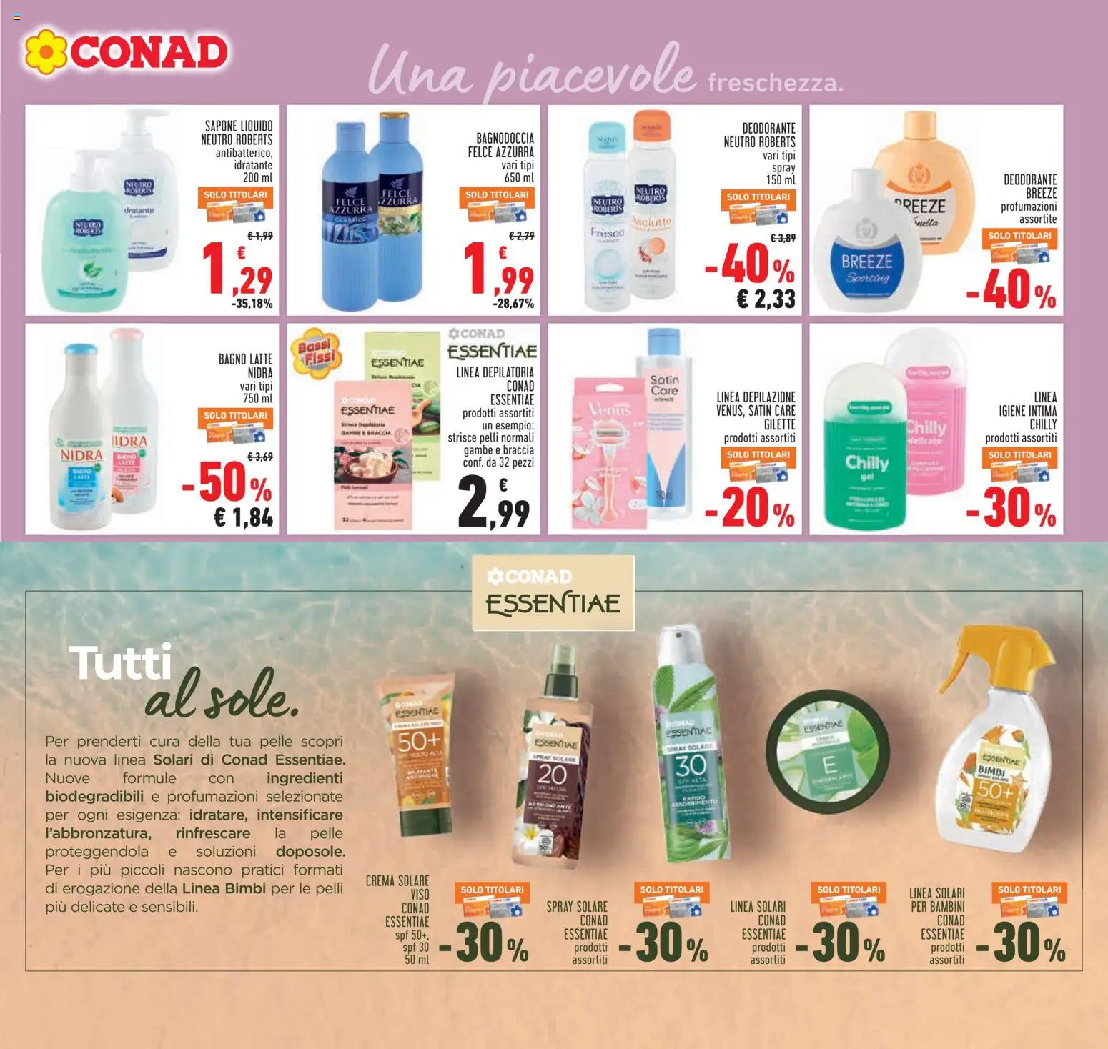 Volantino Conad del 04.06.2026 | Pagina: 21 | Prodotti: Crema, Crema solare, Latte, Bagno