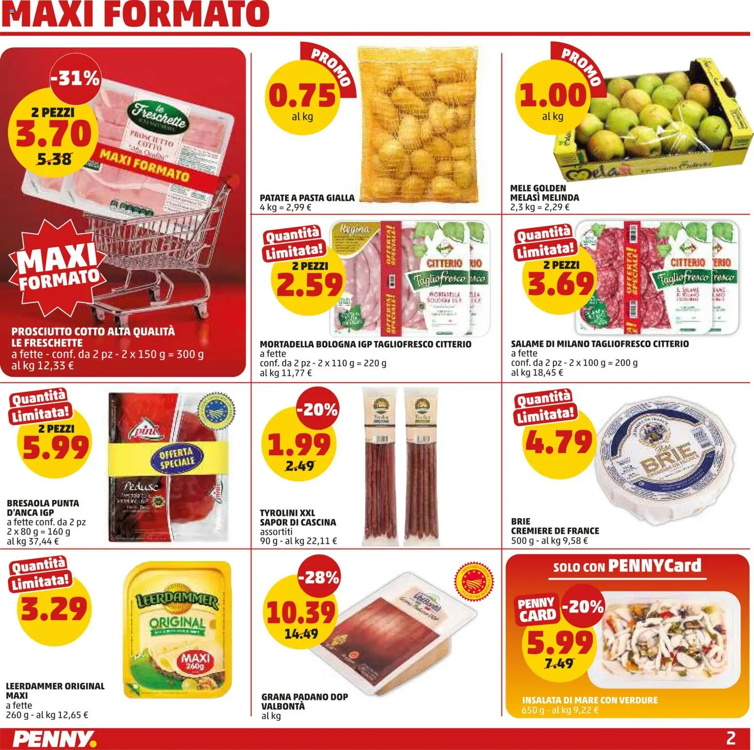 Volantino PENNY del 07.05.2026 | Pagina: 2 | Prodotti: Prosciutto Cotto, Mele, Insalata, Prosciutto