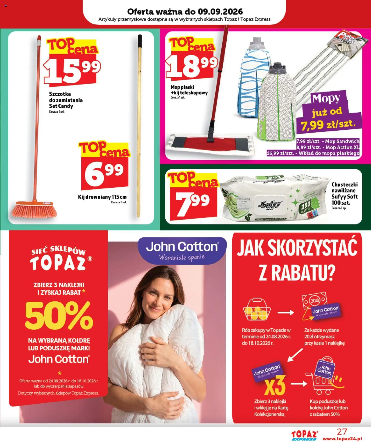 Topaz gazetka - Express od 03.09.2026 | Strona: 27 | Produkty: Sandwich, Artykuły przemysłowe, Naklejki, Szczotka