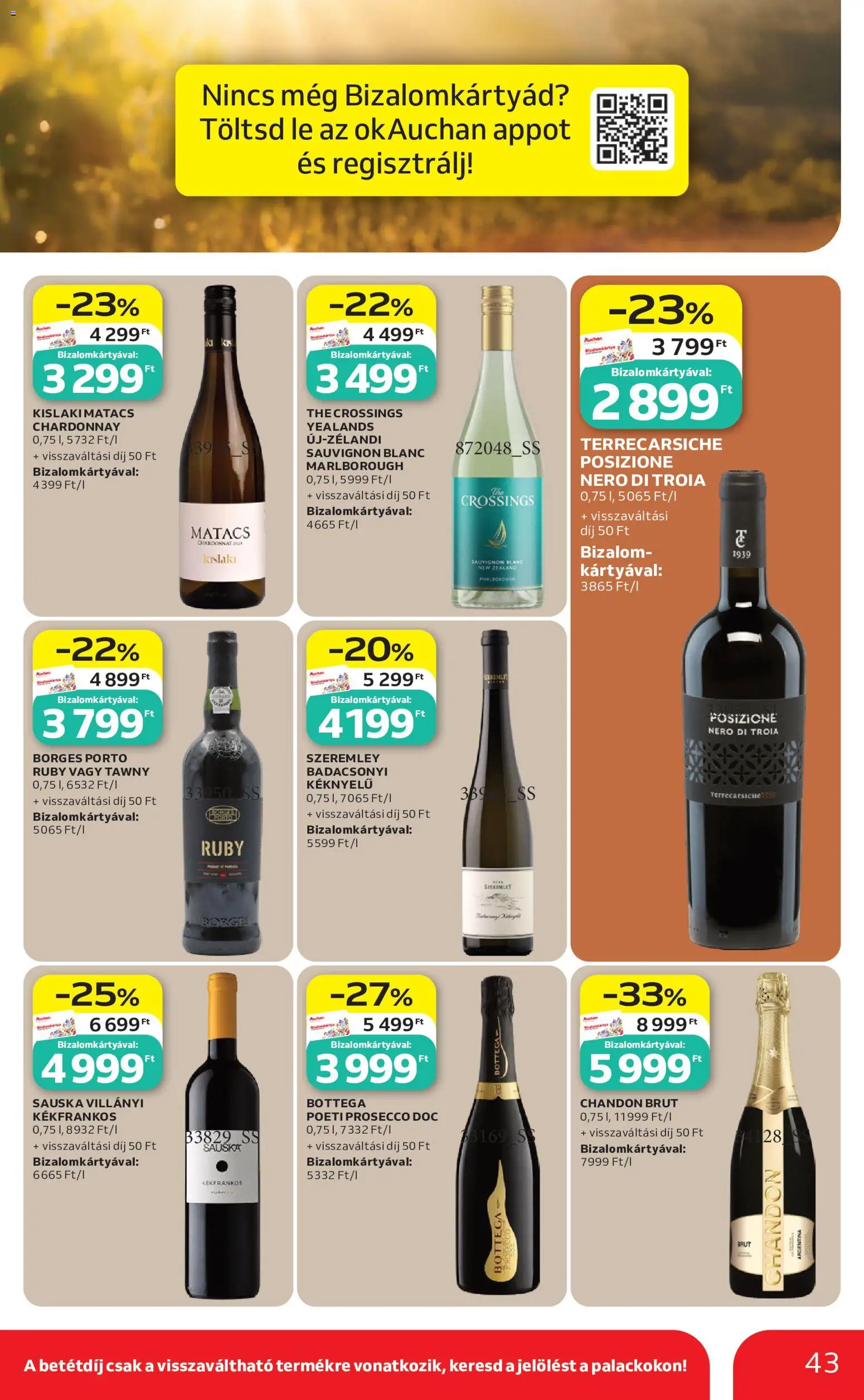 Auchan akciós ujság - amely érvényes a következő dátumtól: 2026.07.16. | Oldal: 43 | Termékek: Prosecco, Lé