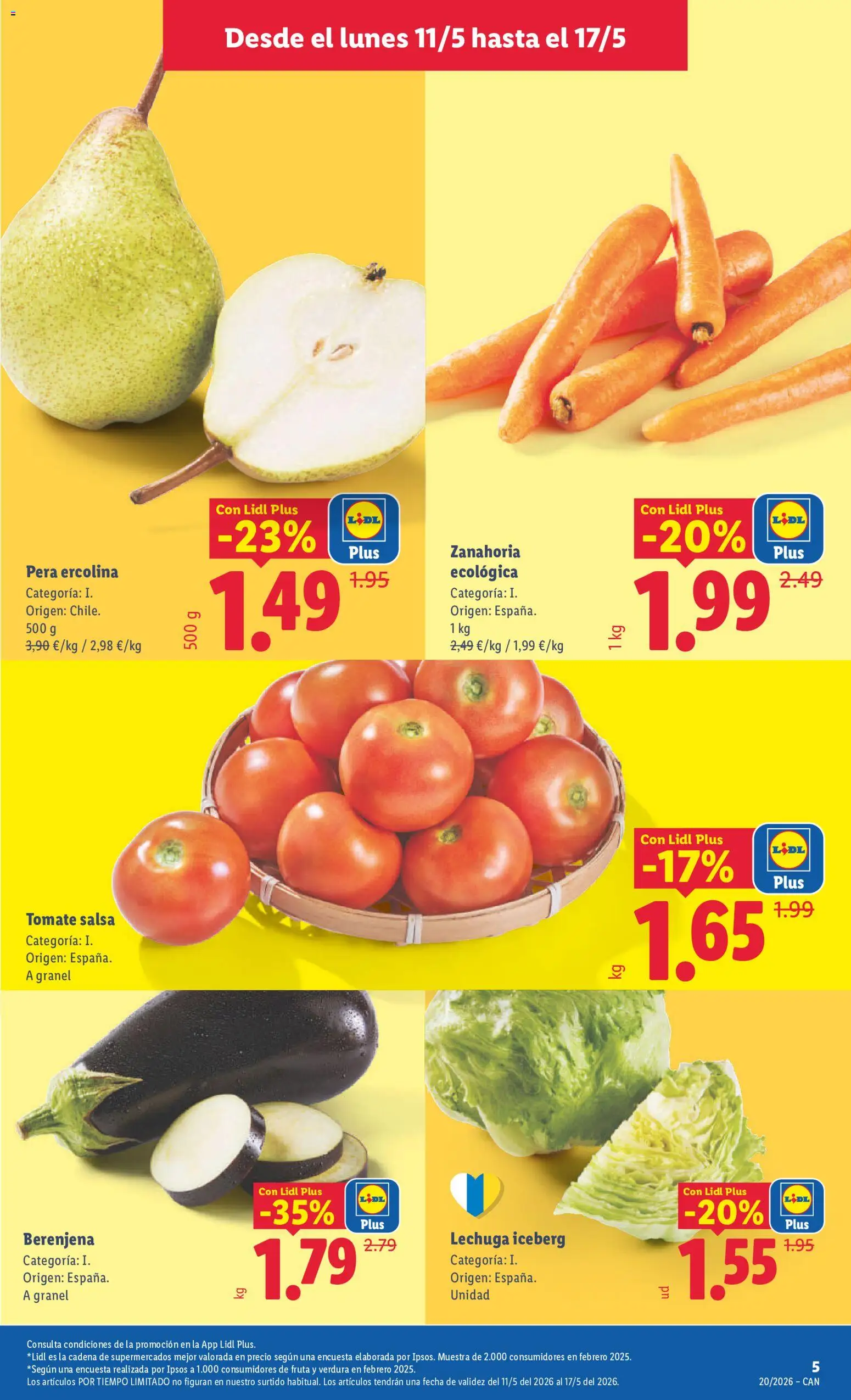 Lidl folleto │ válido desde el 11.05.2026 | Página: 5 | Productos: Zanahoria