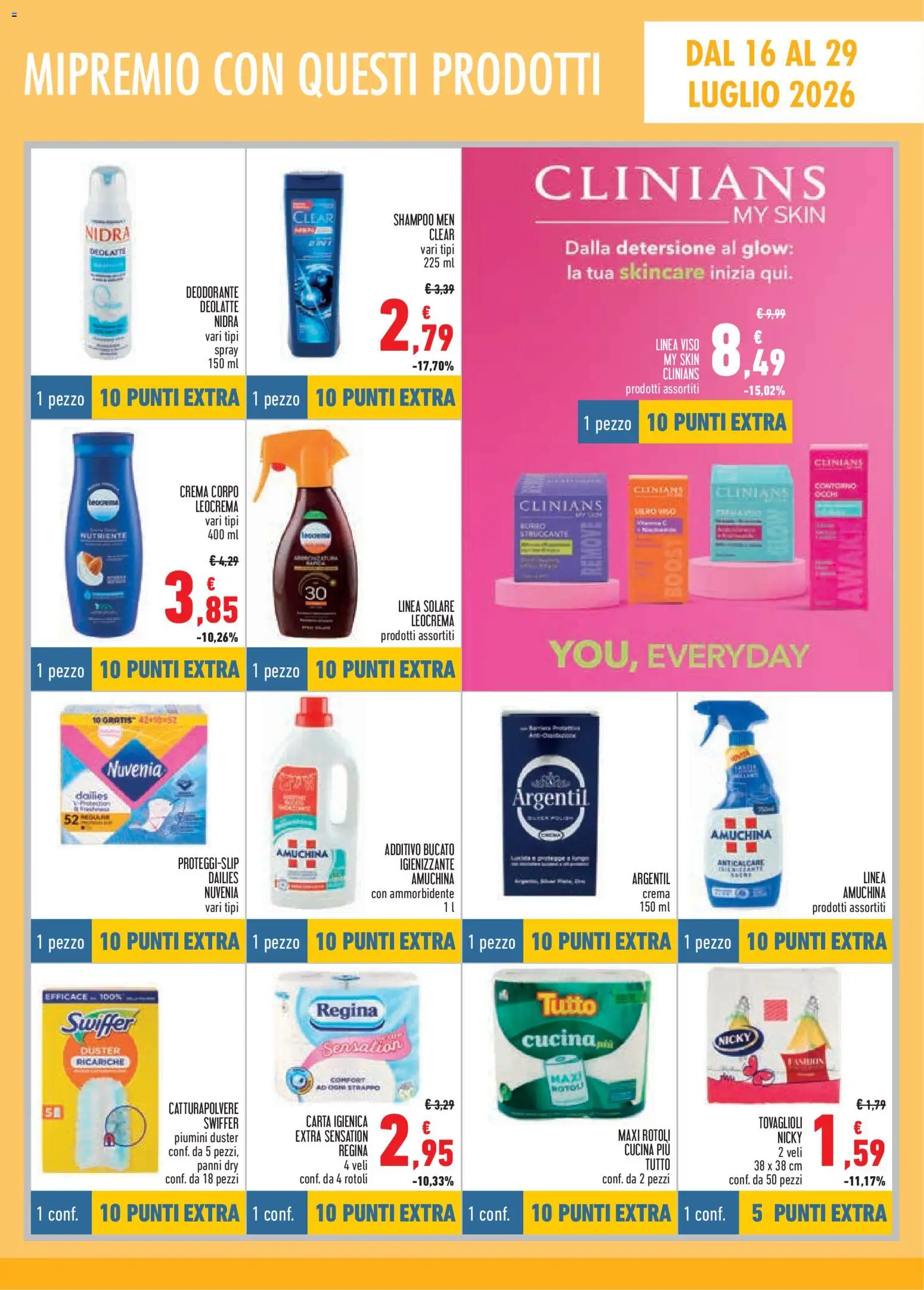 Volantino Conad del 16/07/2026 | Pagina: 9 | Prodotti: Shampoo, Crema, Deodorante, Ammorbidente