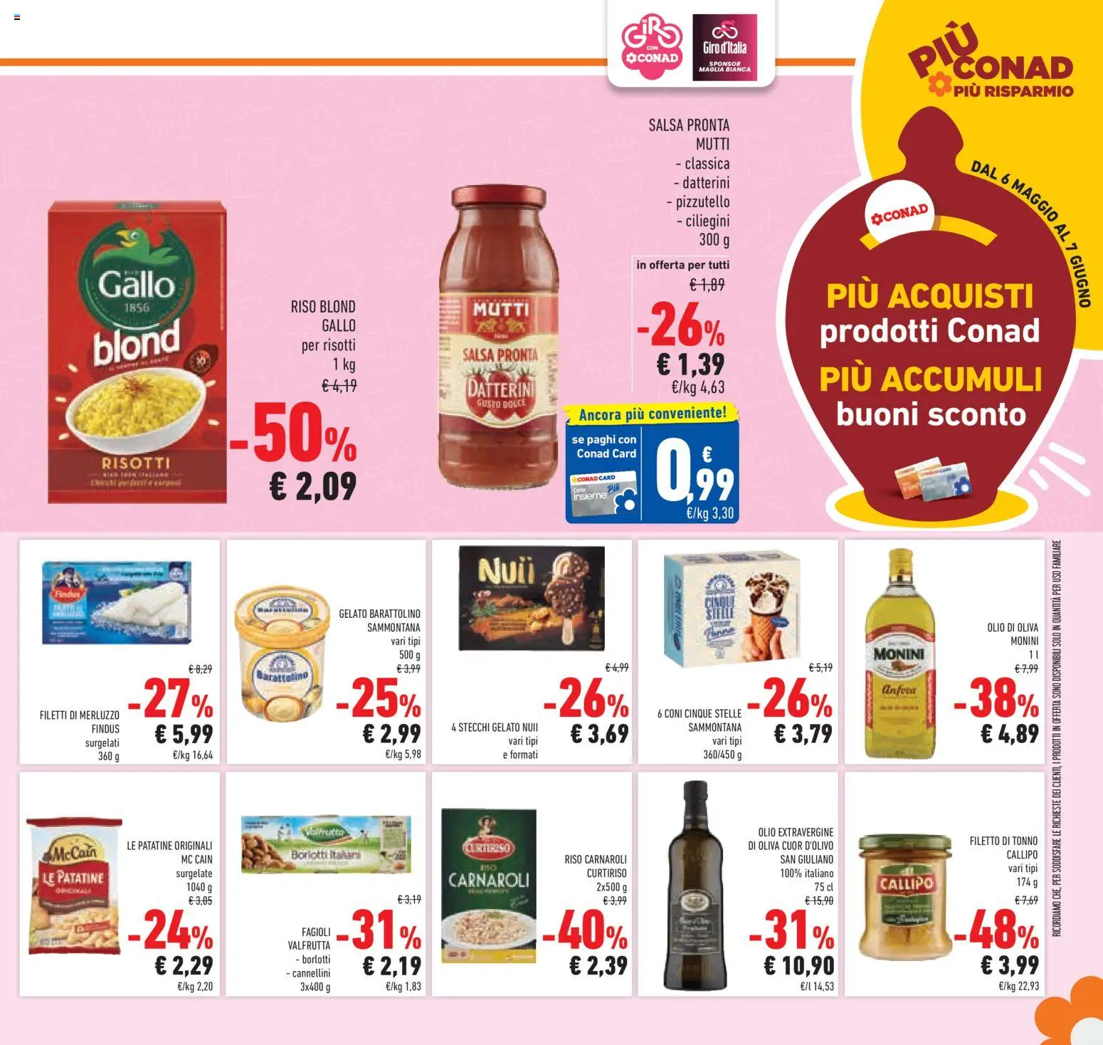Volantino Conad del 06.05.2026 | Pagina: 23 | Prodotti: Riso, Gelato, Olive, Olio di Oliva