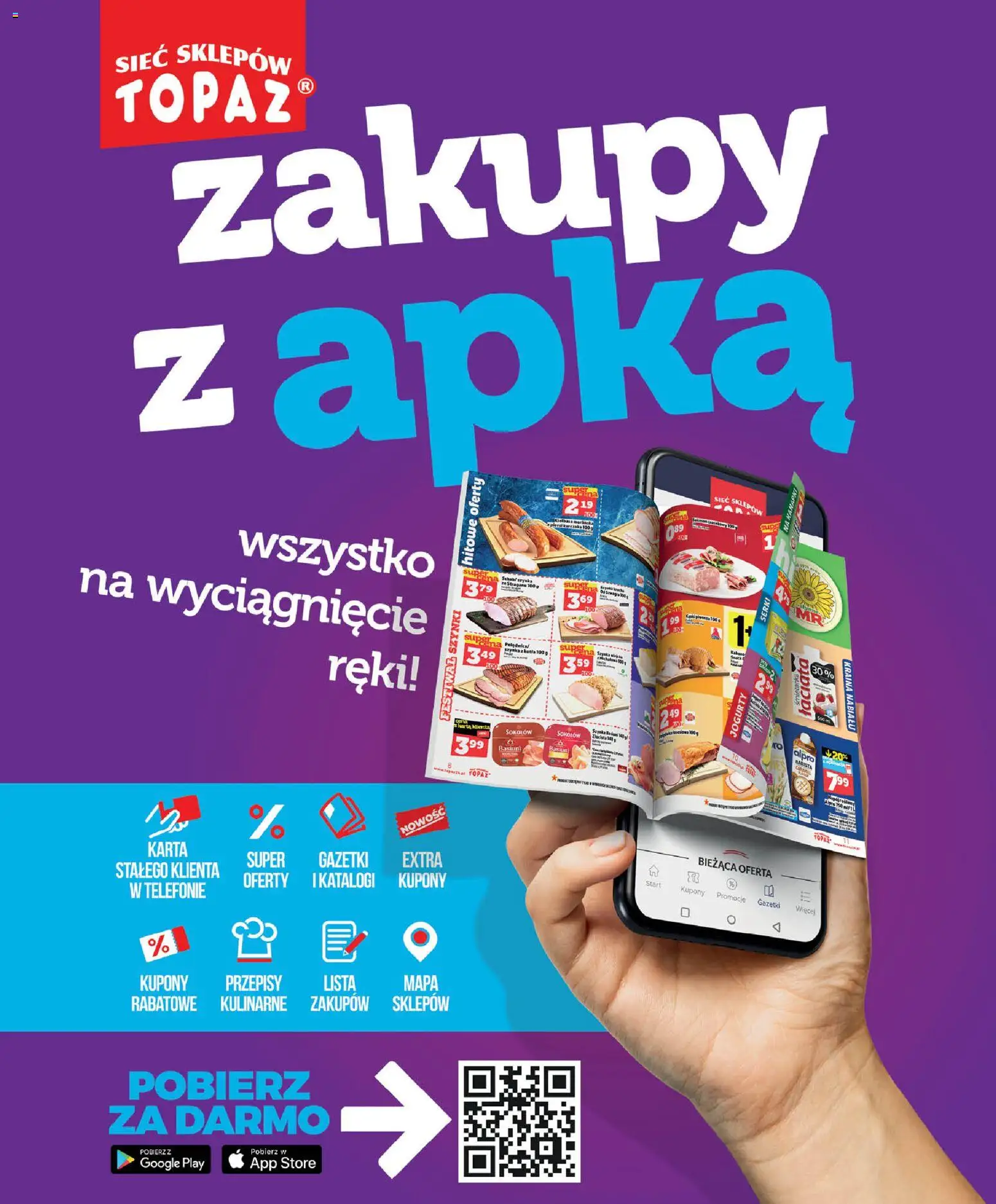 Topaz gazetka od 15.10.2026 | Strona: 8 | Produkty: Kiełbasa, Karta, Alpro, Szynka