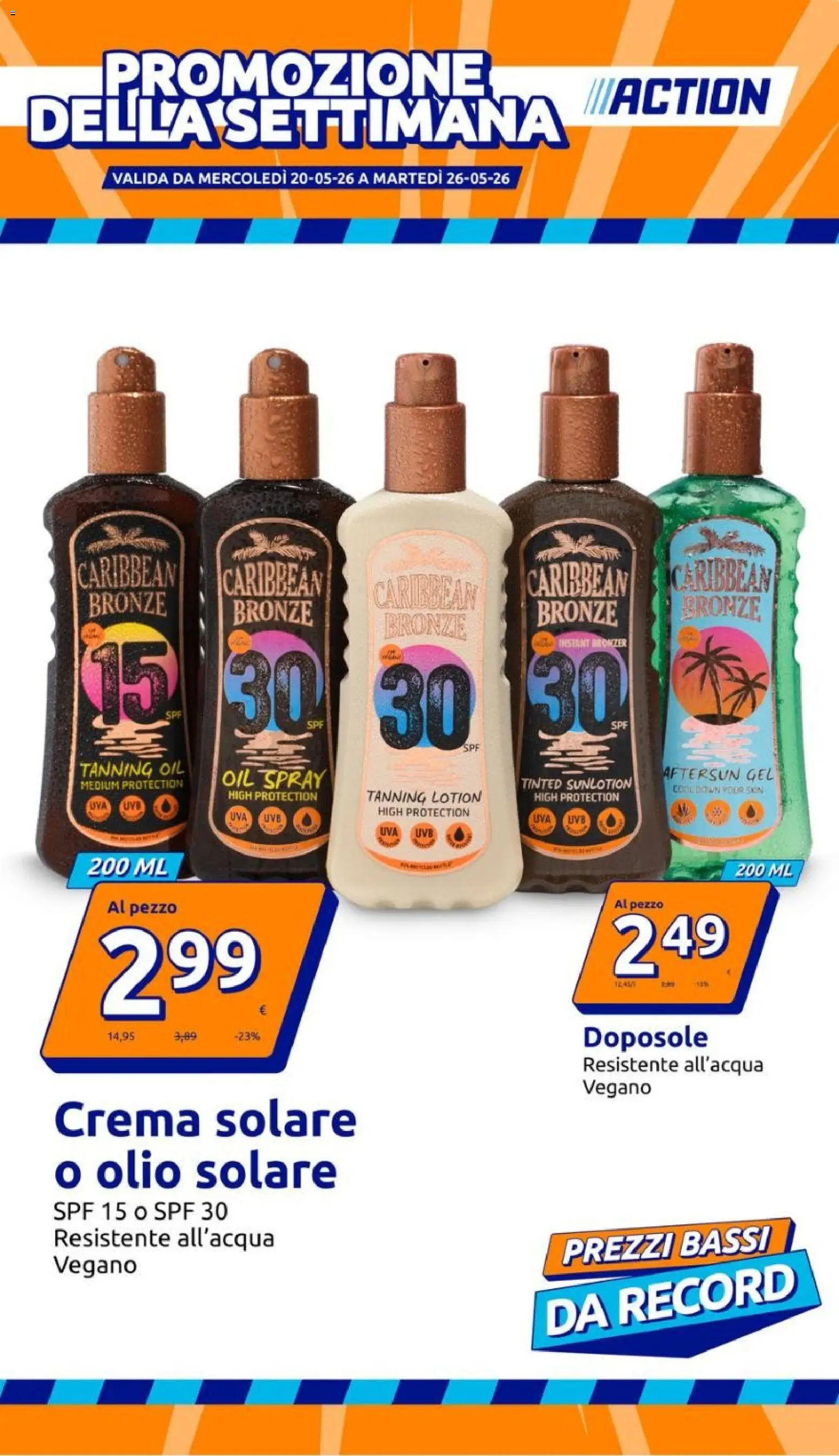 Volantino Action del 20.05.2026 | Pagina: 1 | Prodotti: Crema, Crema solare, Olio