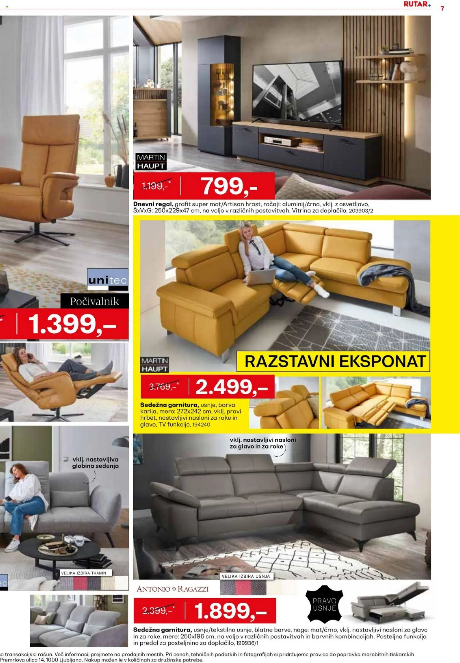 Novi Rutar katalog ponudbe – veljaven od 05.08.2026 | Stran: 7 | Izdelki: Tv, Vitrina, Barva