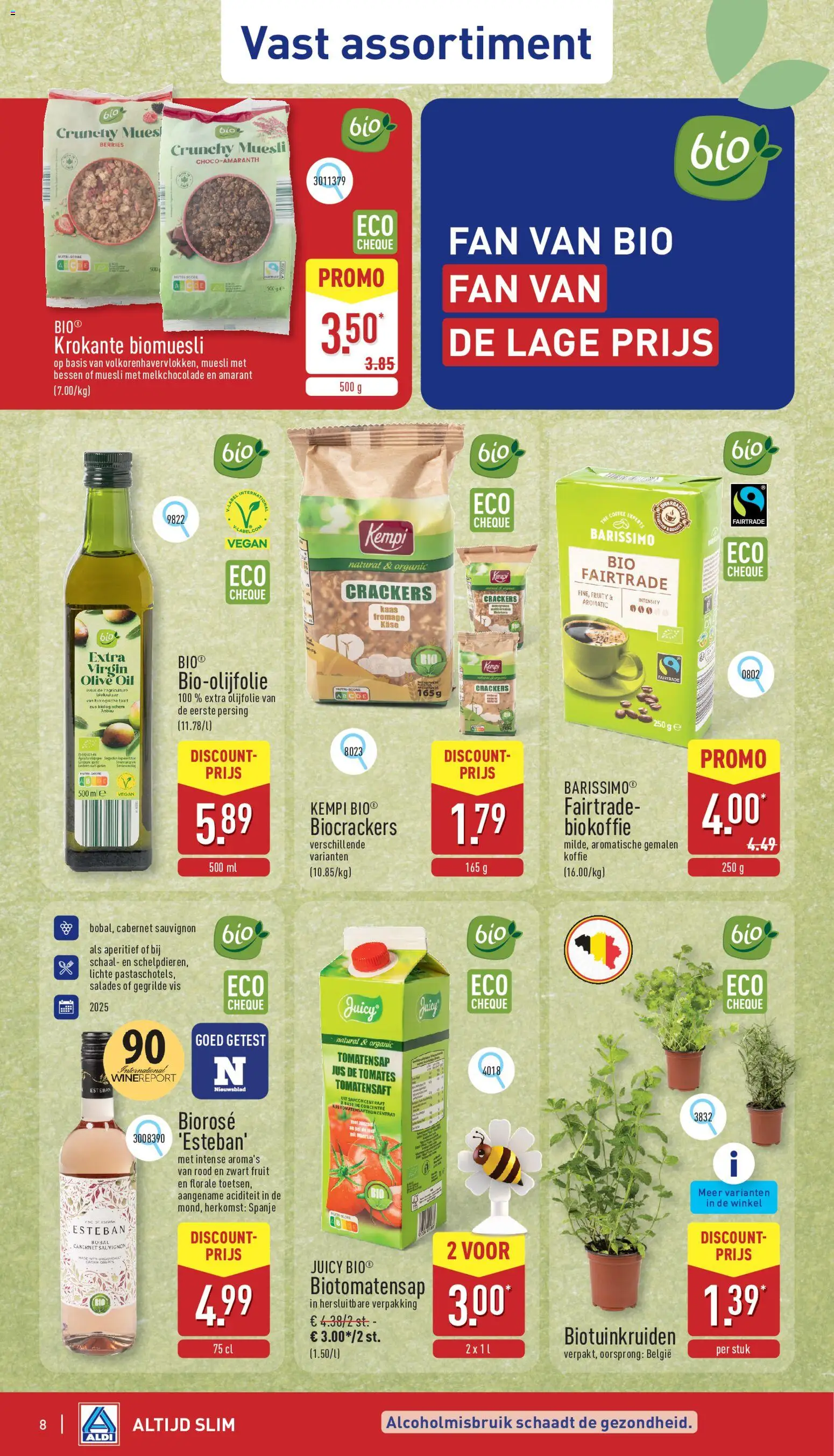 {H1} | Pagina: 8 | Producten: Olijfolie, Salades, Gemalen koffie, Crackers