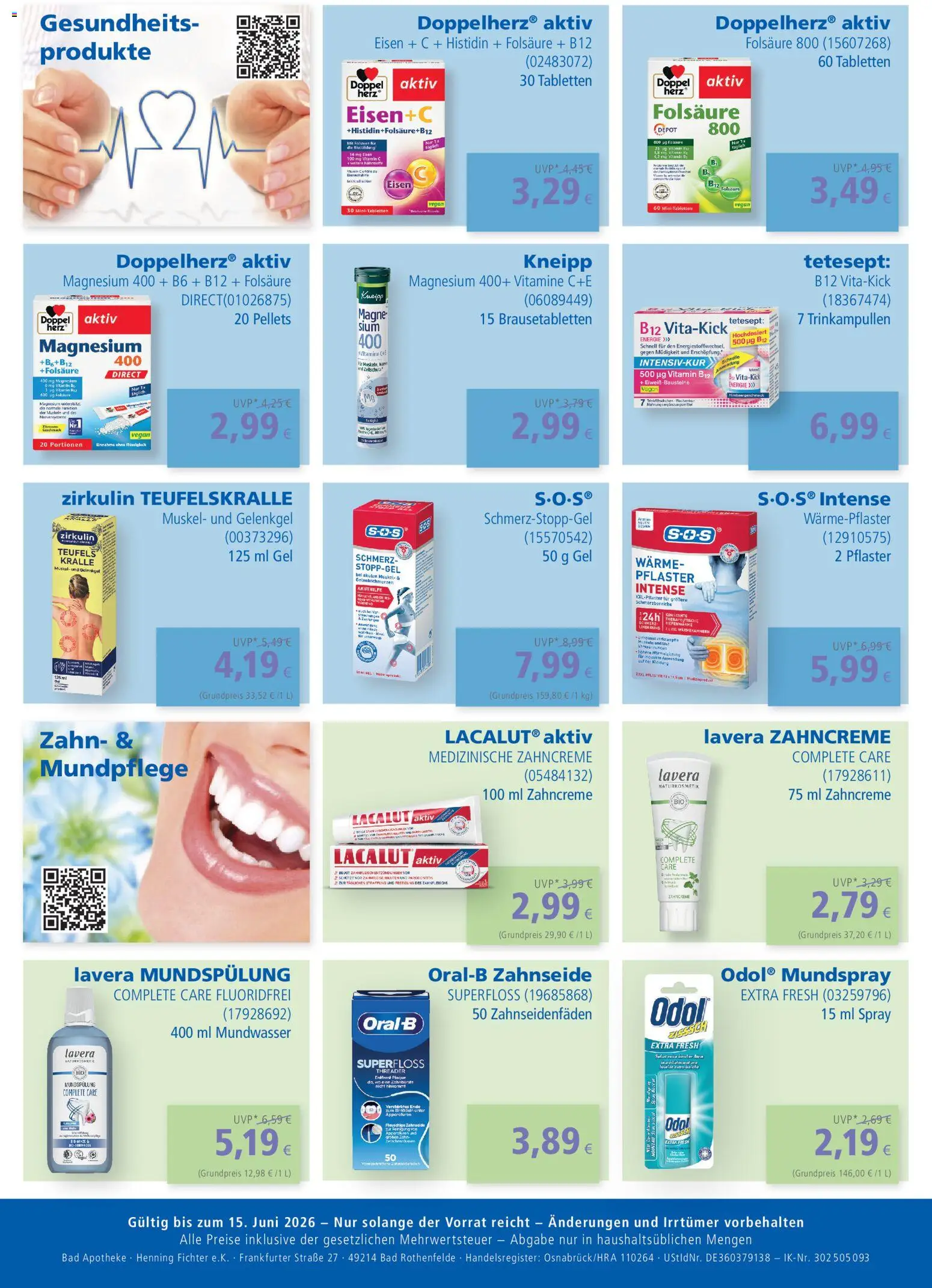 Apotal Drogerieknüller – gültig ab 15.04.2026 | Seite: 4 | Produkte: Bad, Zahnbürste, Mundwasser