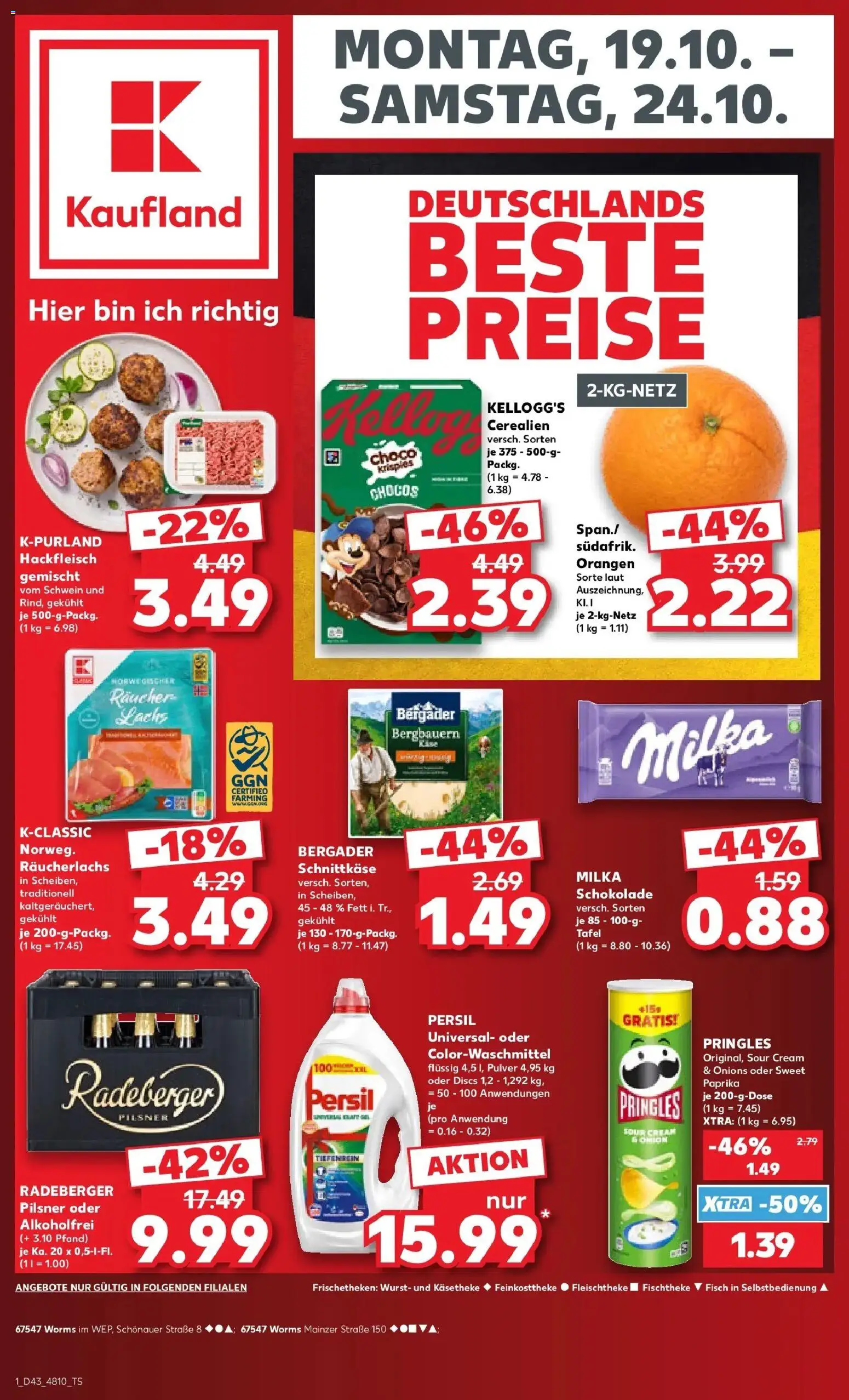 Prospekt Kaufland ab 19.10.2026 » Angebote Online zum Blättern | Seite: 5 | Produkte: Schokolade, Orangen, Lachs, Hackfleisch