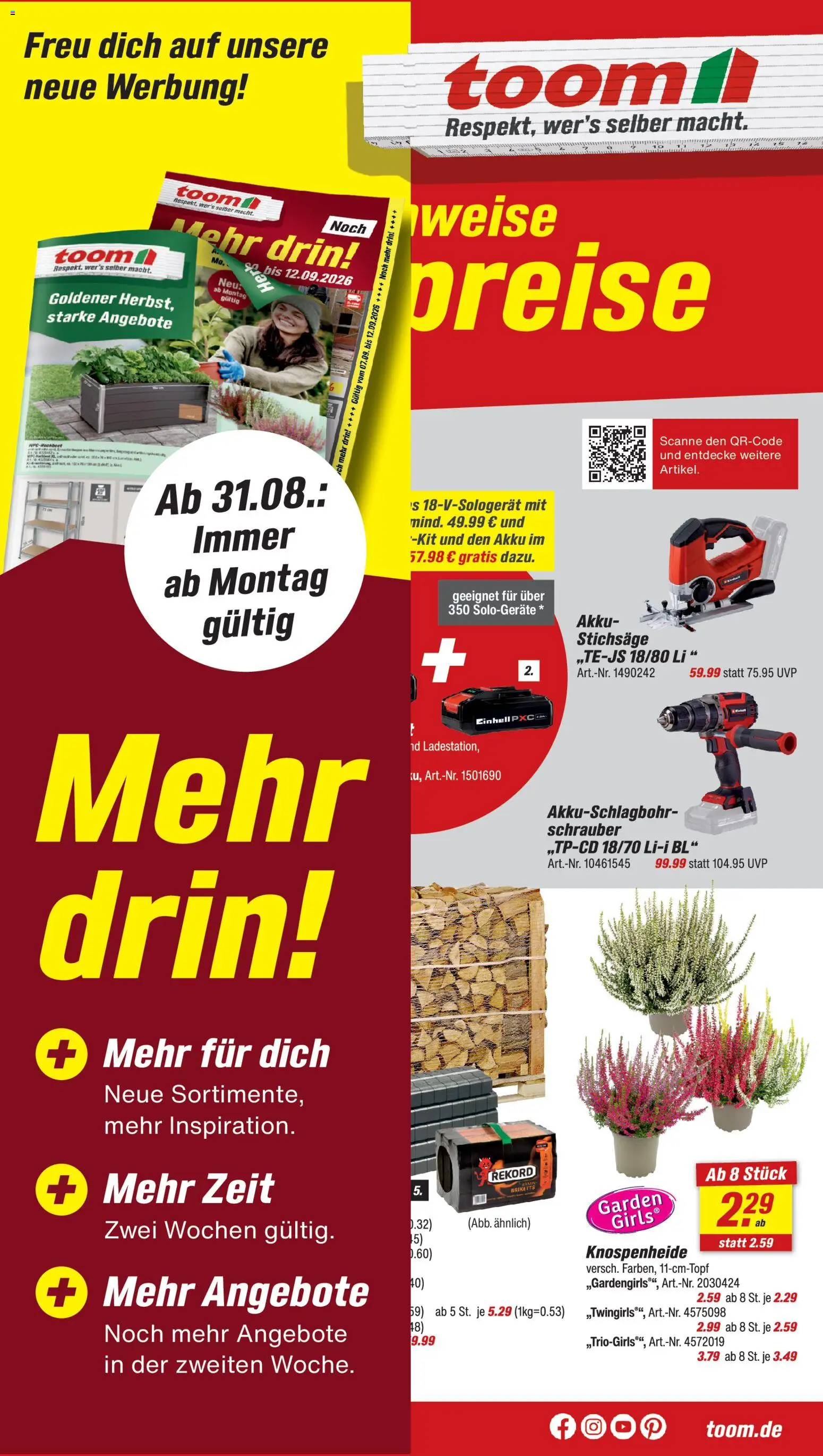 Toom Baumarkt Prospekt – gültig ab 22.08.2026 | Seite: 1