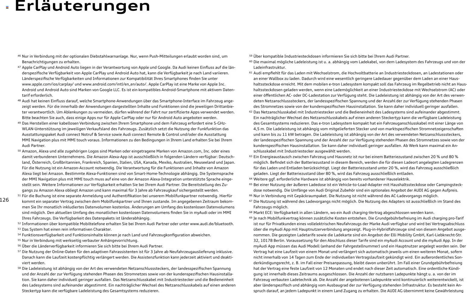 Audi Q4 e-tron / Q4 Sportback e-tron – gültig ab 03.09.2026 | Seite: 126 | Produkte: Navigation, Smartphones, Apple, Smartphone